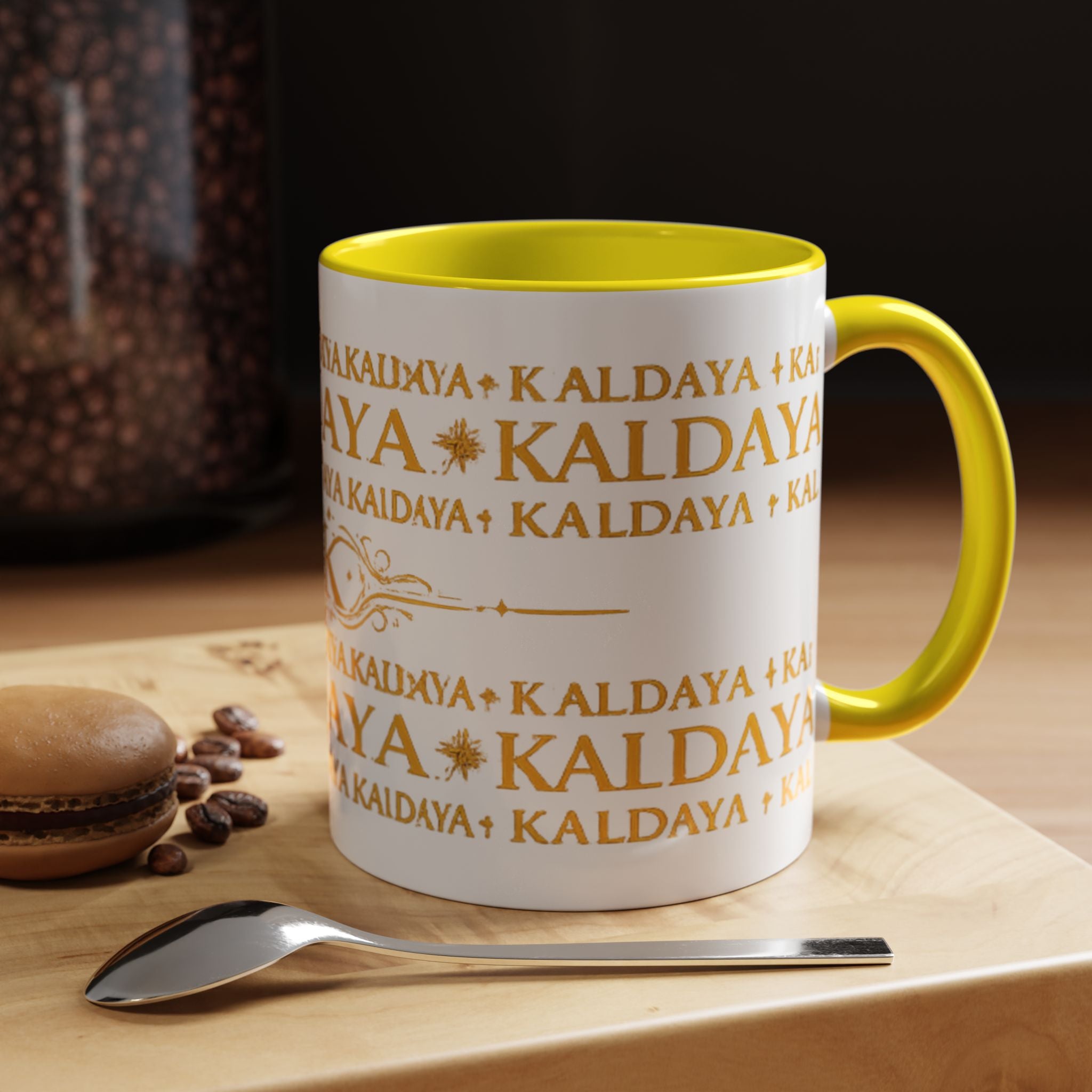 KALDAYA Monogram Accent Coffee Mug – Gold Script 11/15oz