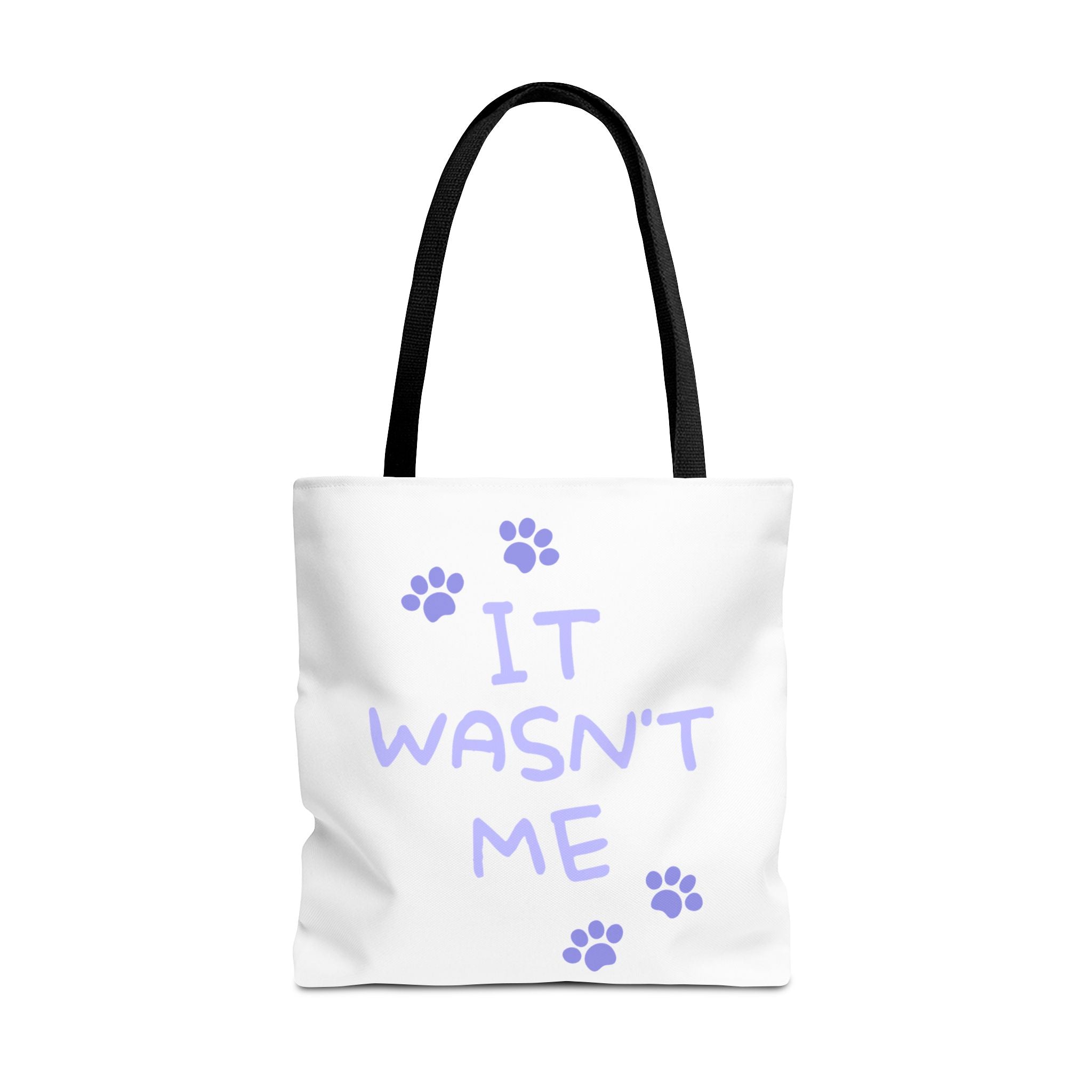 Cat Paw Print Tote — "It Wasn't Me" Funny Cat Tote Bag