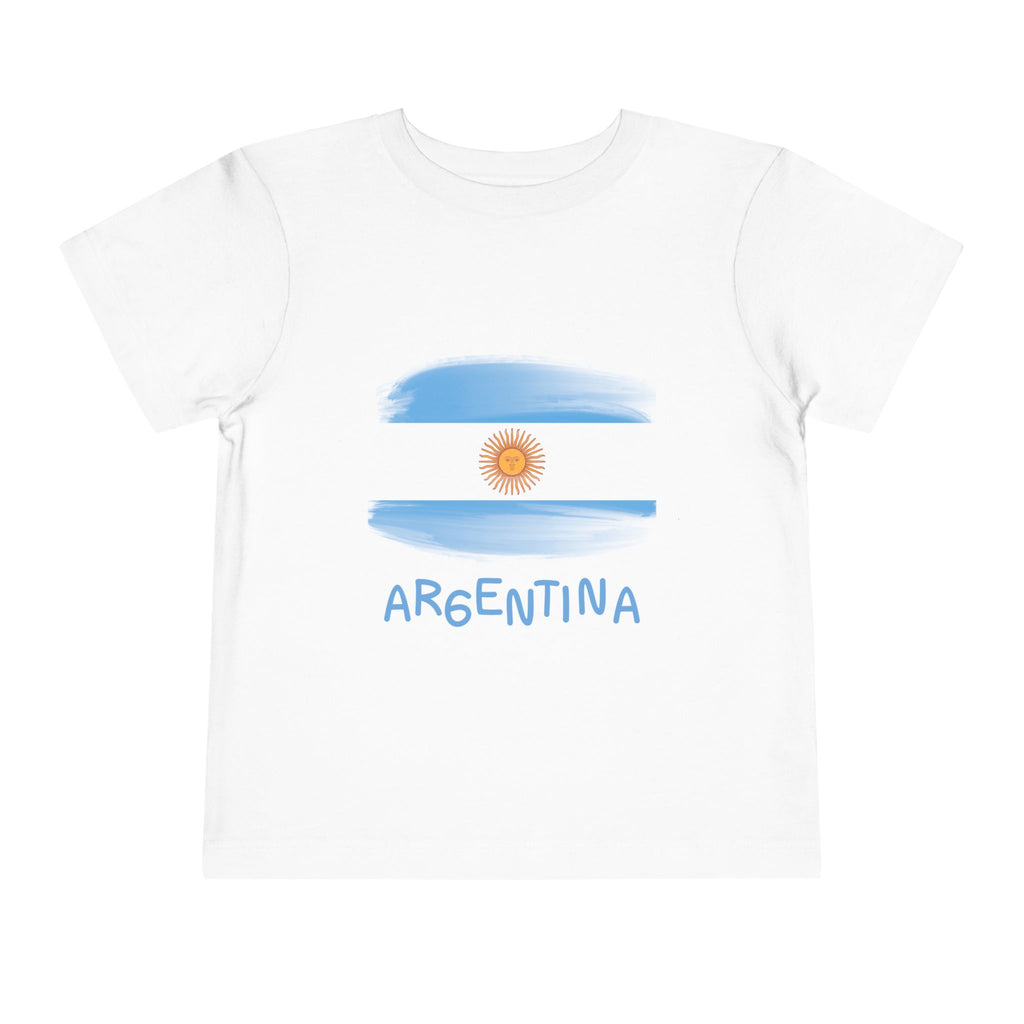 Argentina Toddler Tee — Painted Flag with Sun Emblem