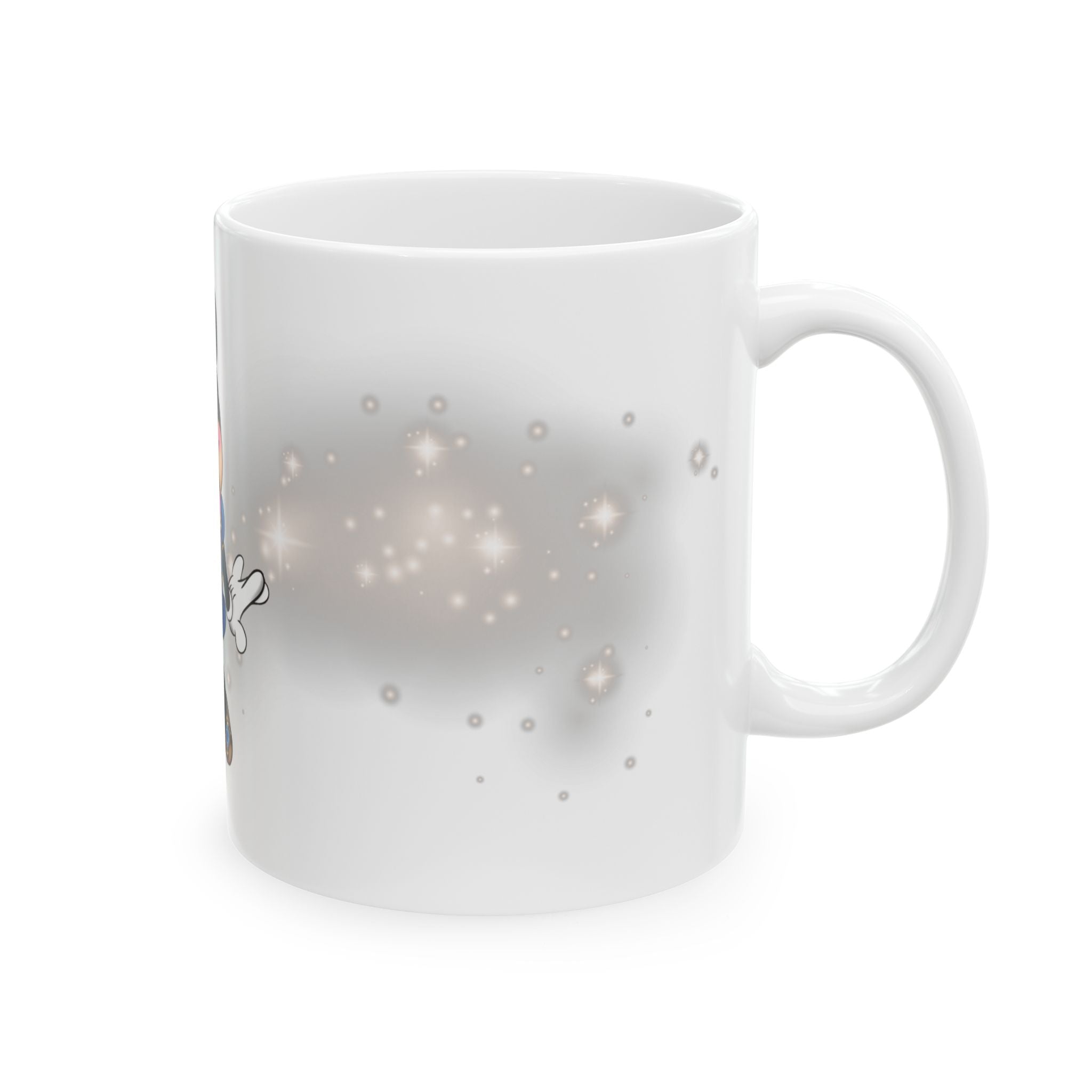 Minnie Mouse Glitter Bow Ceramic Mug (11oz) — Cute Disney Character Coffee Cup