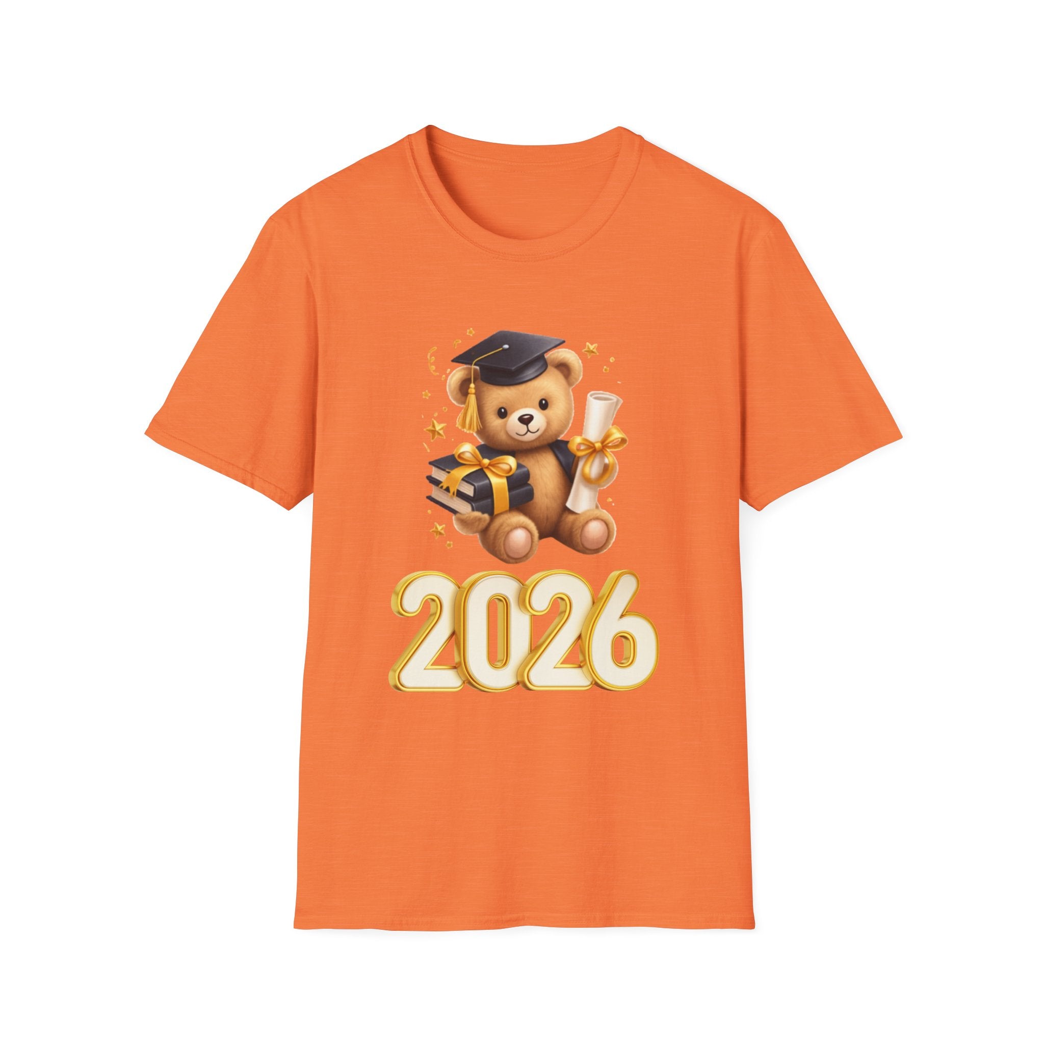 2026 Graduation Bear T-Shirt — Cute Teddy Grad Cap & Diploma Tee