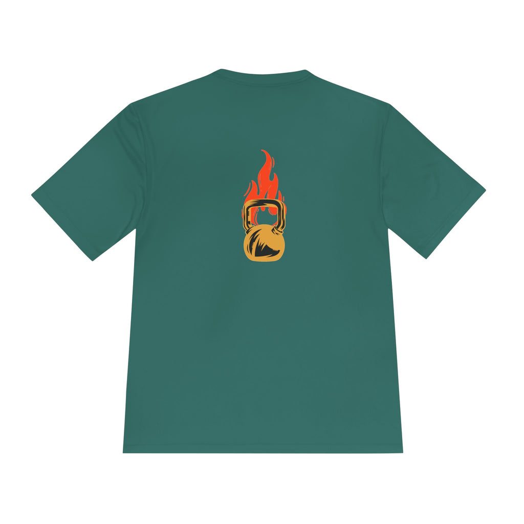No Days Off Flame Kettlebell Tee — Motivational Gym Workout Shirt