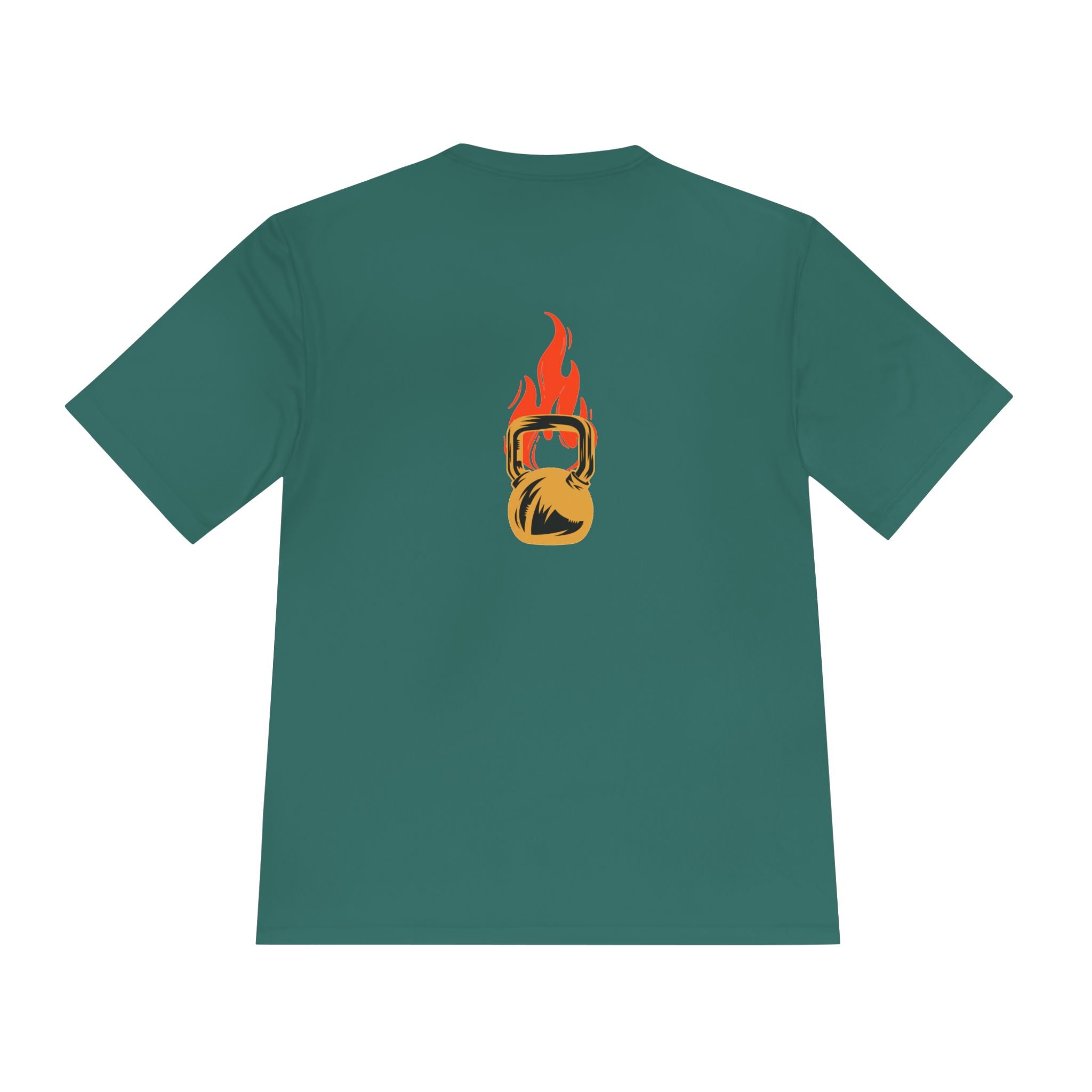 No Days Off Flame Kettlebell Tee — Motivational Gym Workout Shirt