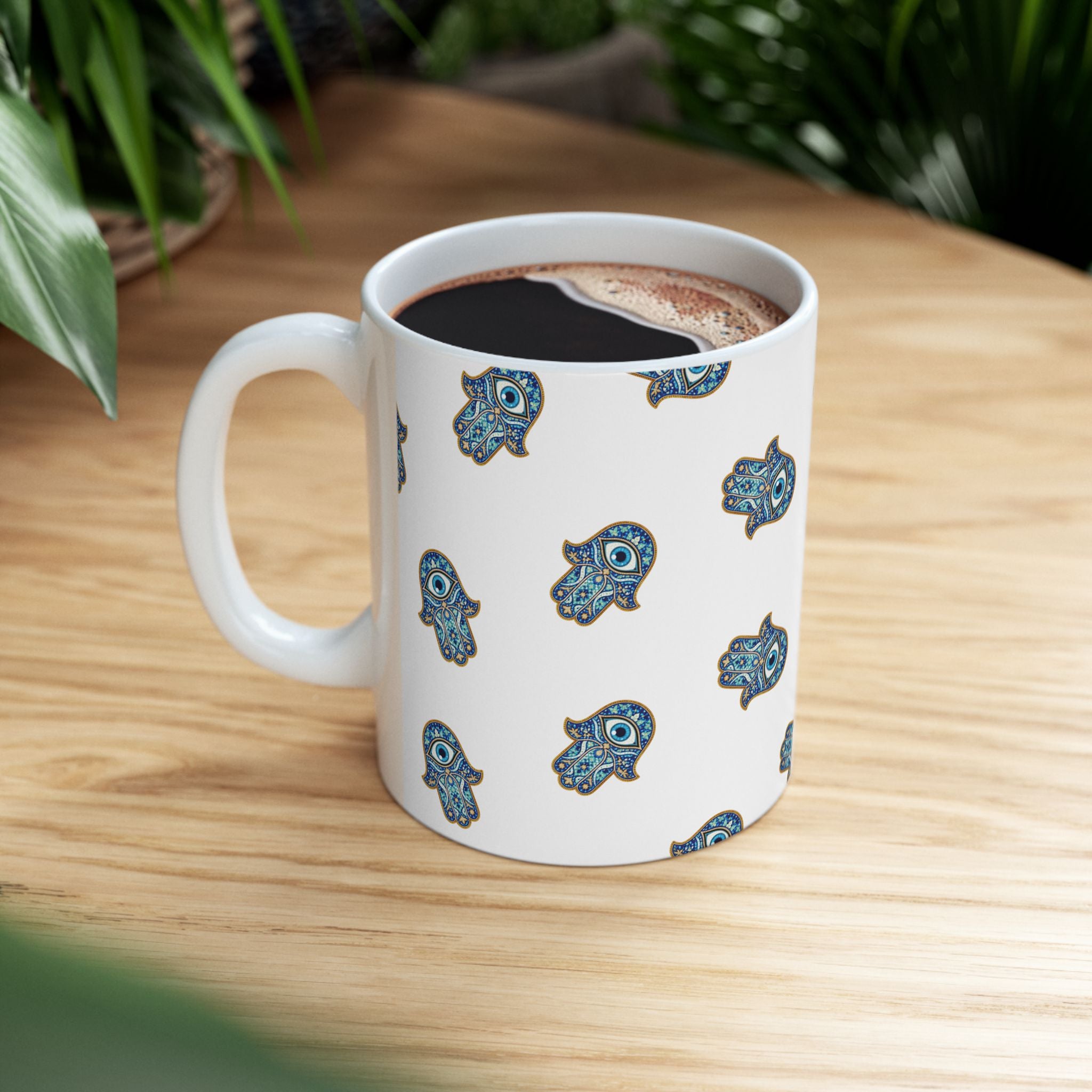 Hamsa Pattern Ceramic Mug