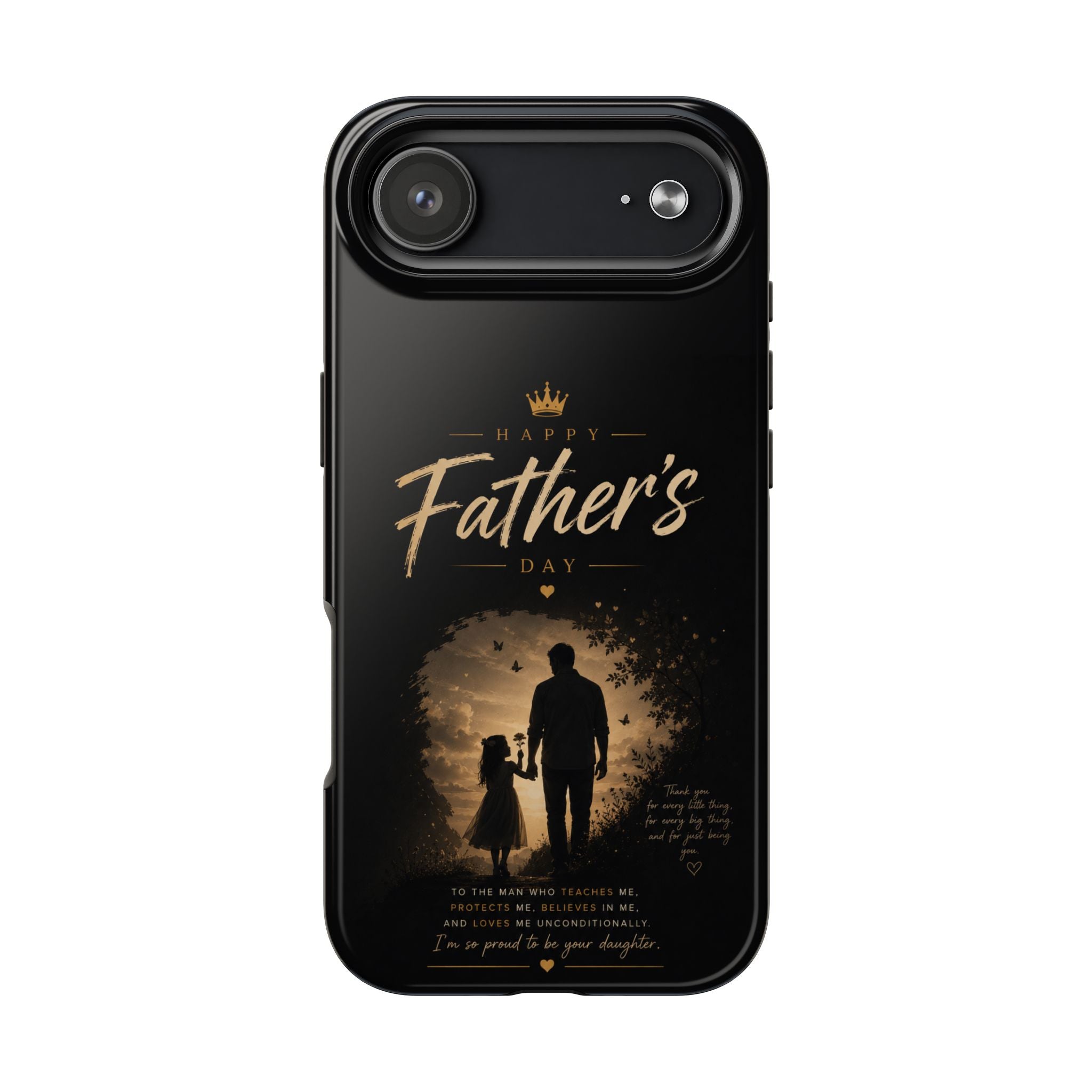 Father's Day Tough Phone Case — 'Happy Father's Day' Silhouette Design