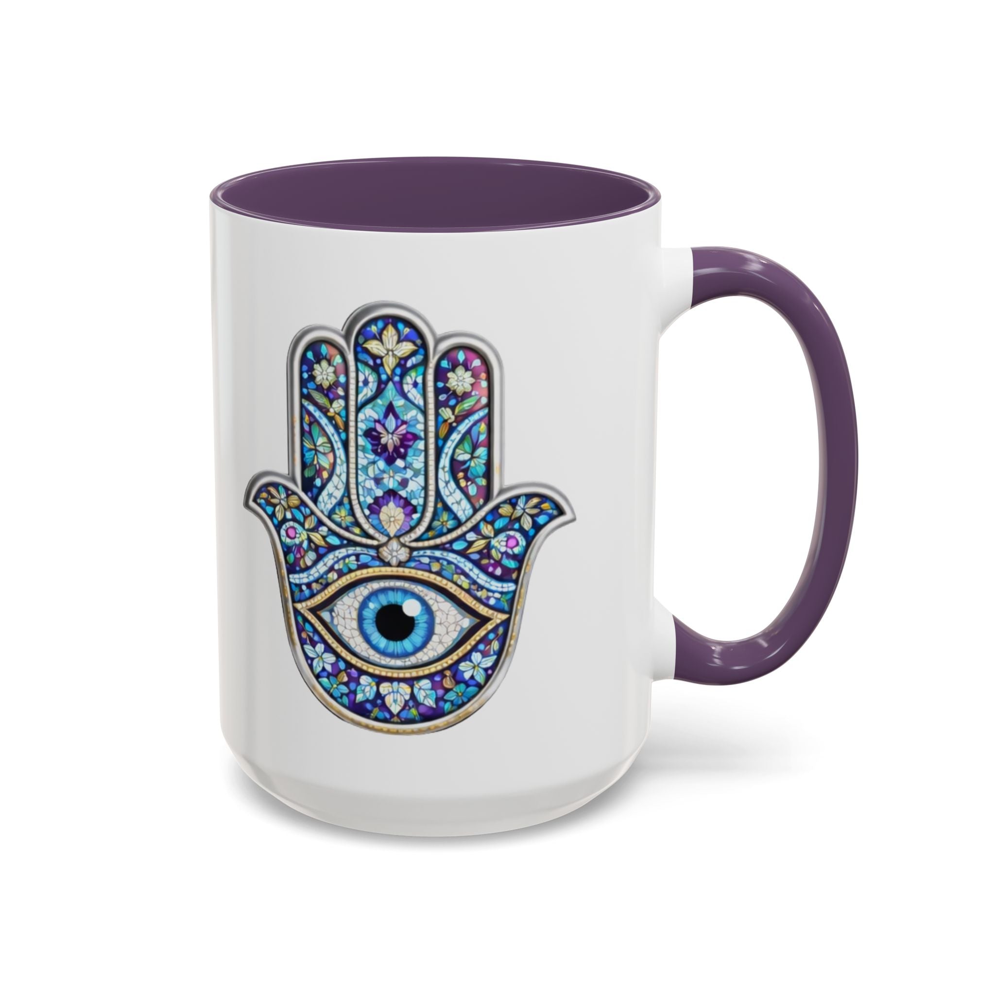 Hamsa Eye Accent Coffee Mug