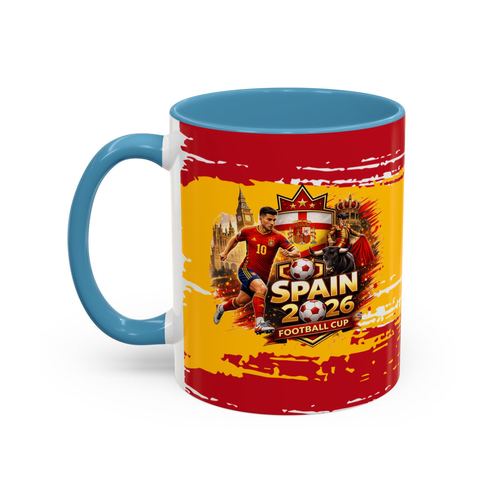 Spanish Flag Accent Coffee Mug – Bold Red & Gold Brushstroke Ceramic Mug