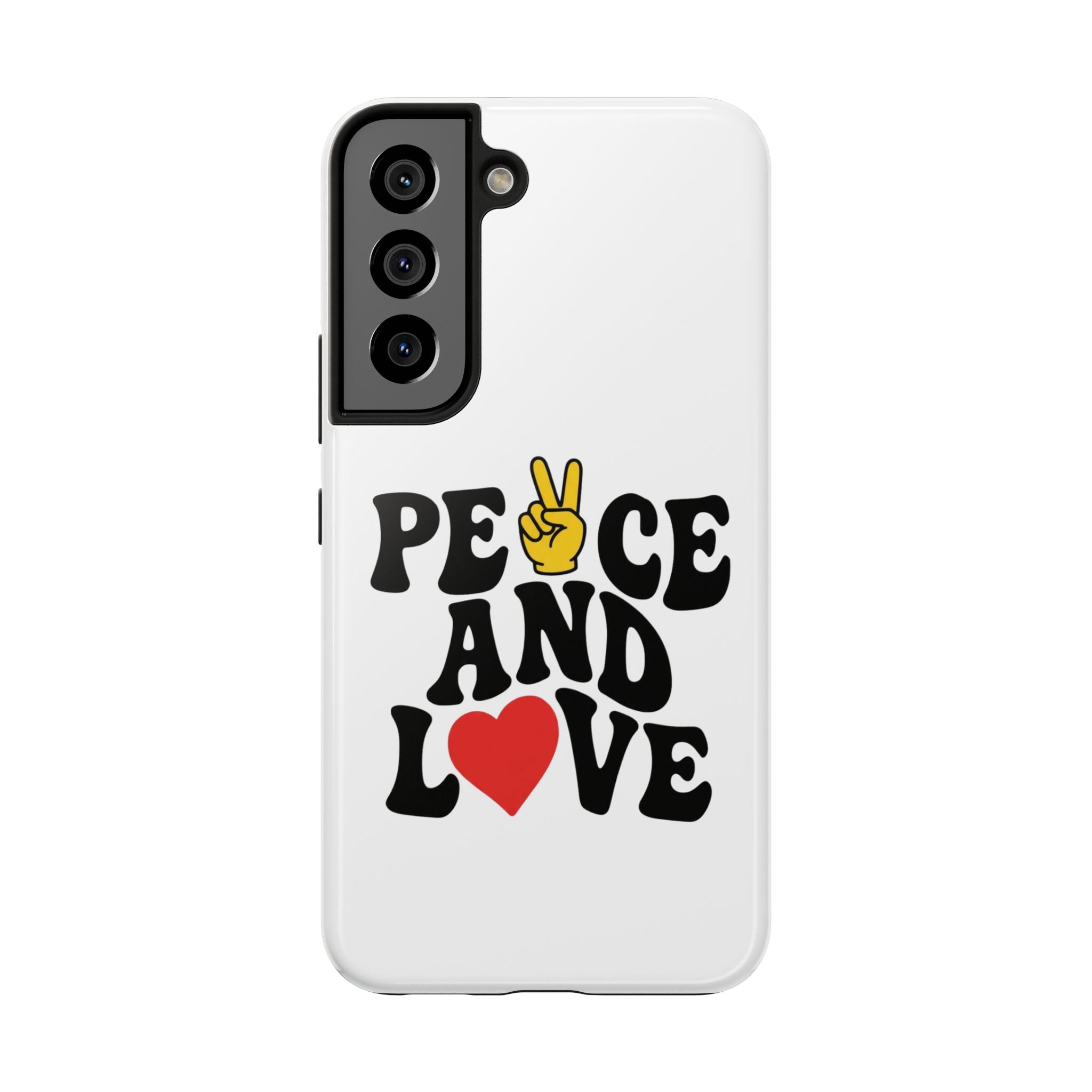 Peace and Love Tough Phone Case — Retro Peace Sign & Heart Protective Cover