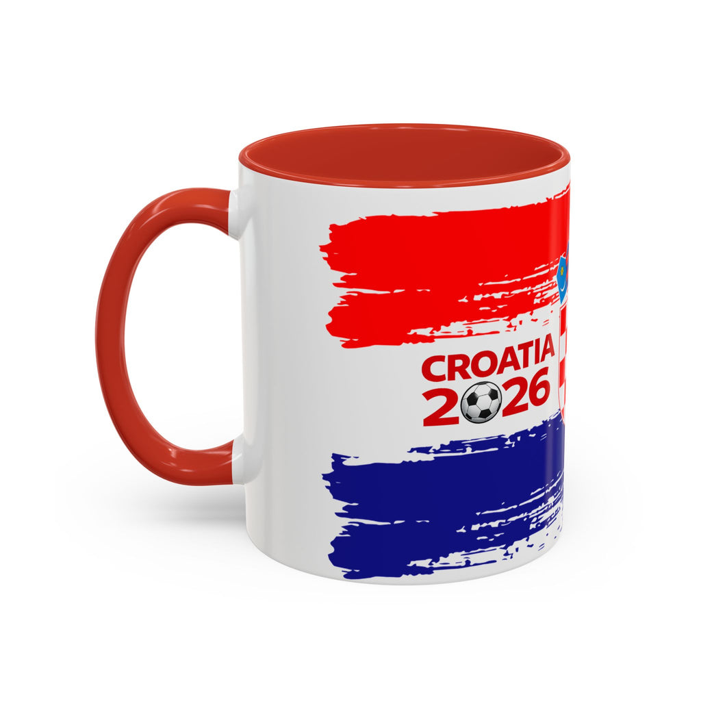 Croatia 2026 Accent Coffee Mug – Red White Blue Crest Soccer Fan Gift