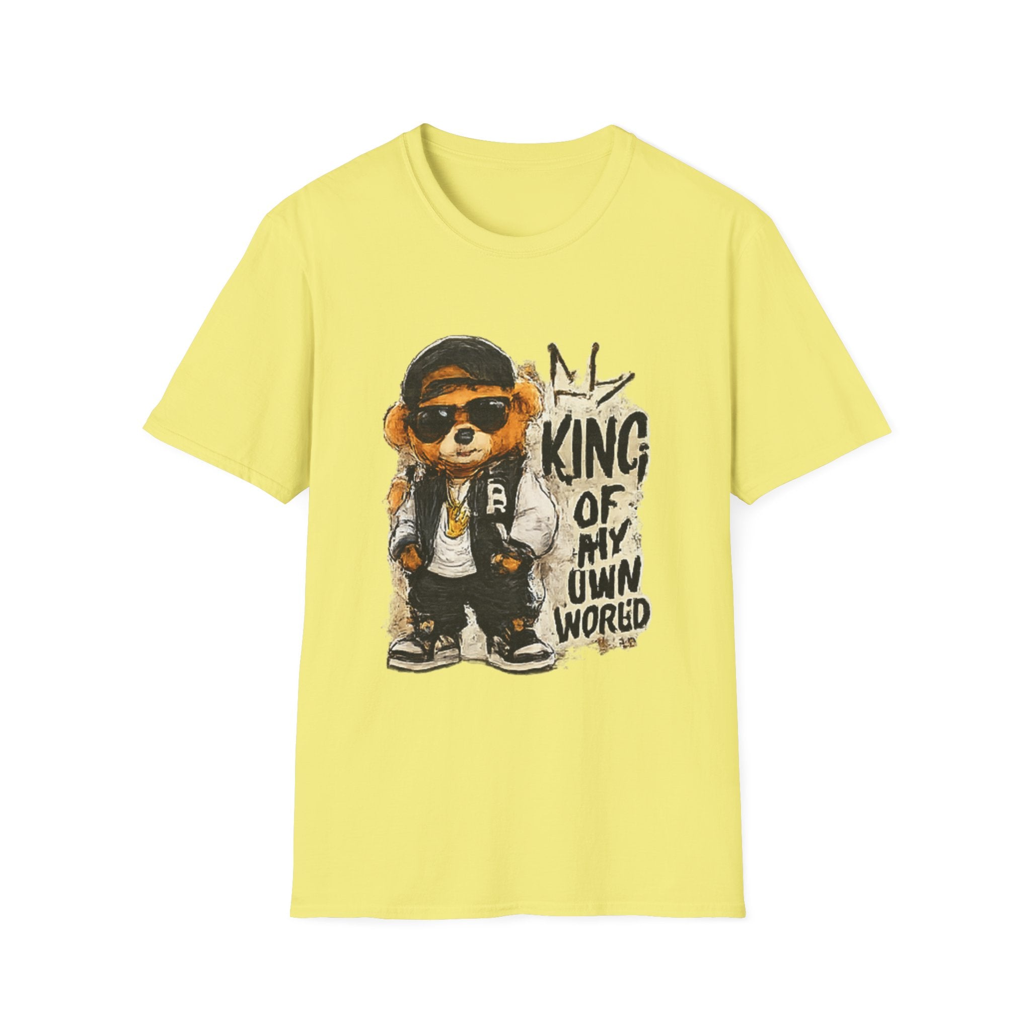 T-Shirt — 'King of My Own World' Cute Bear Graphic Tee