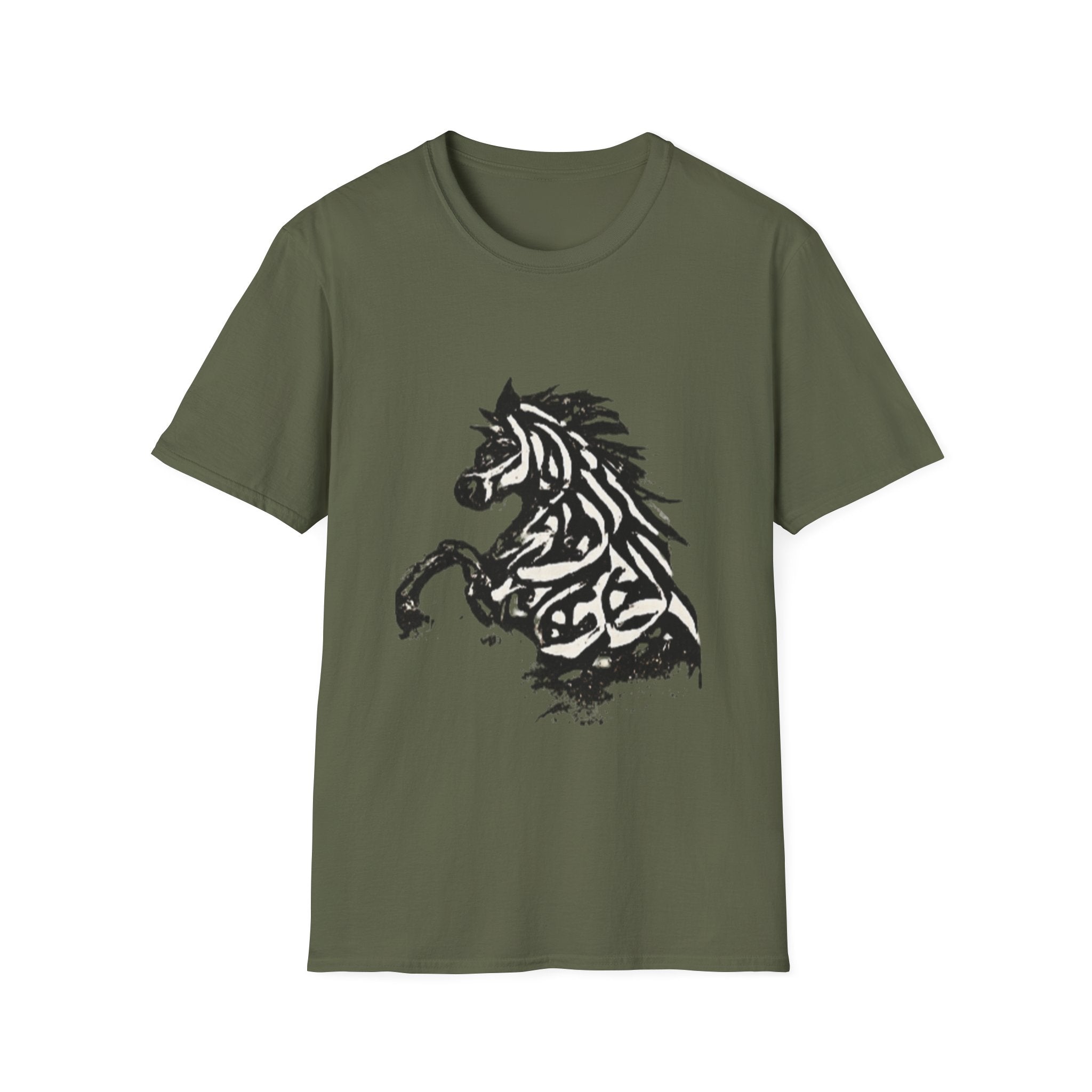 Tribal Stallion T‑Shirt — Bold Black Horse Graphic