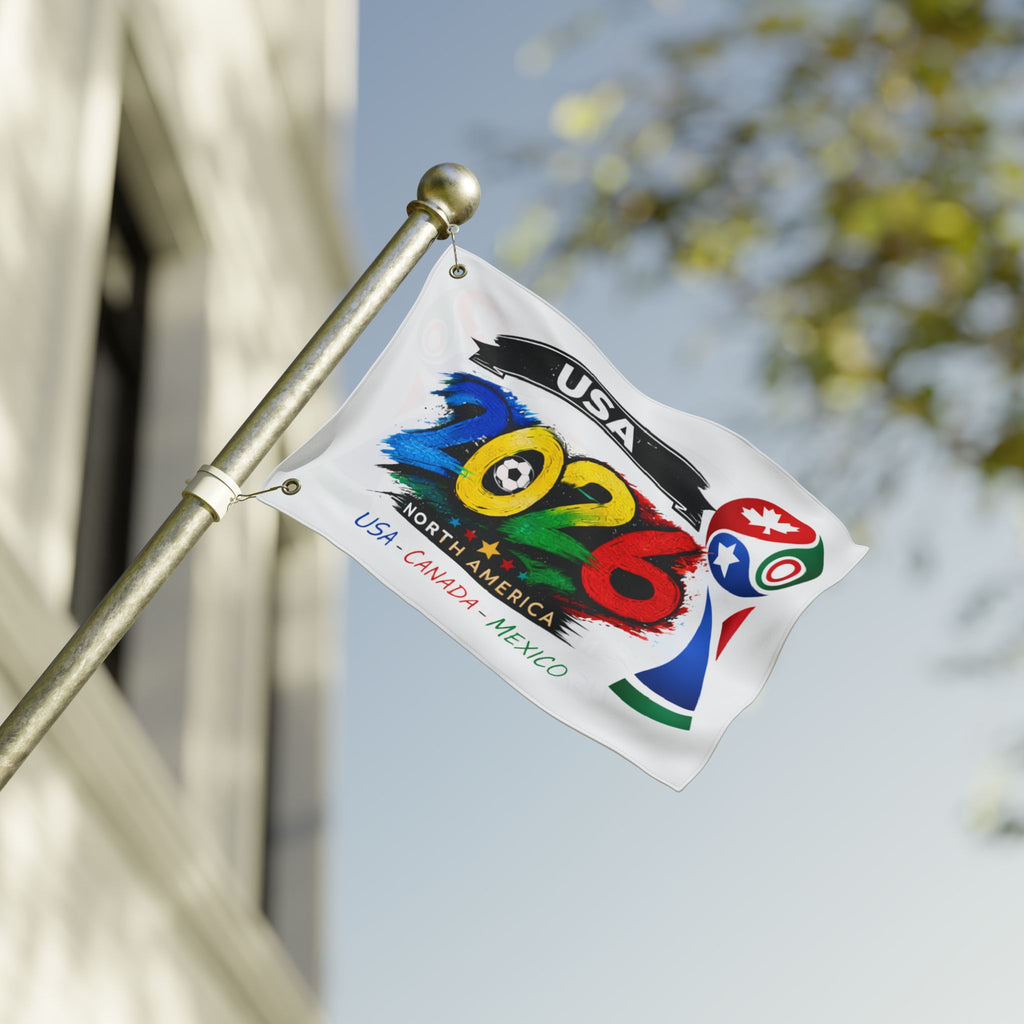 2026 North America Soccer Flag — USA Canada Mexico Double-Sided
