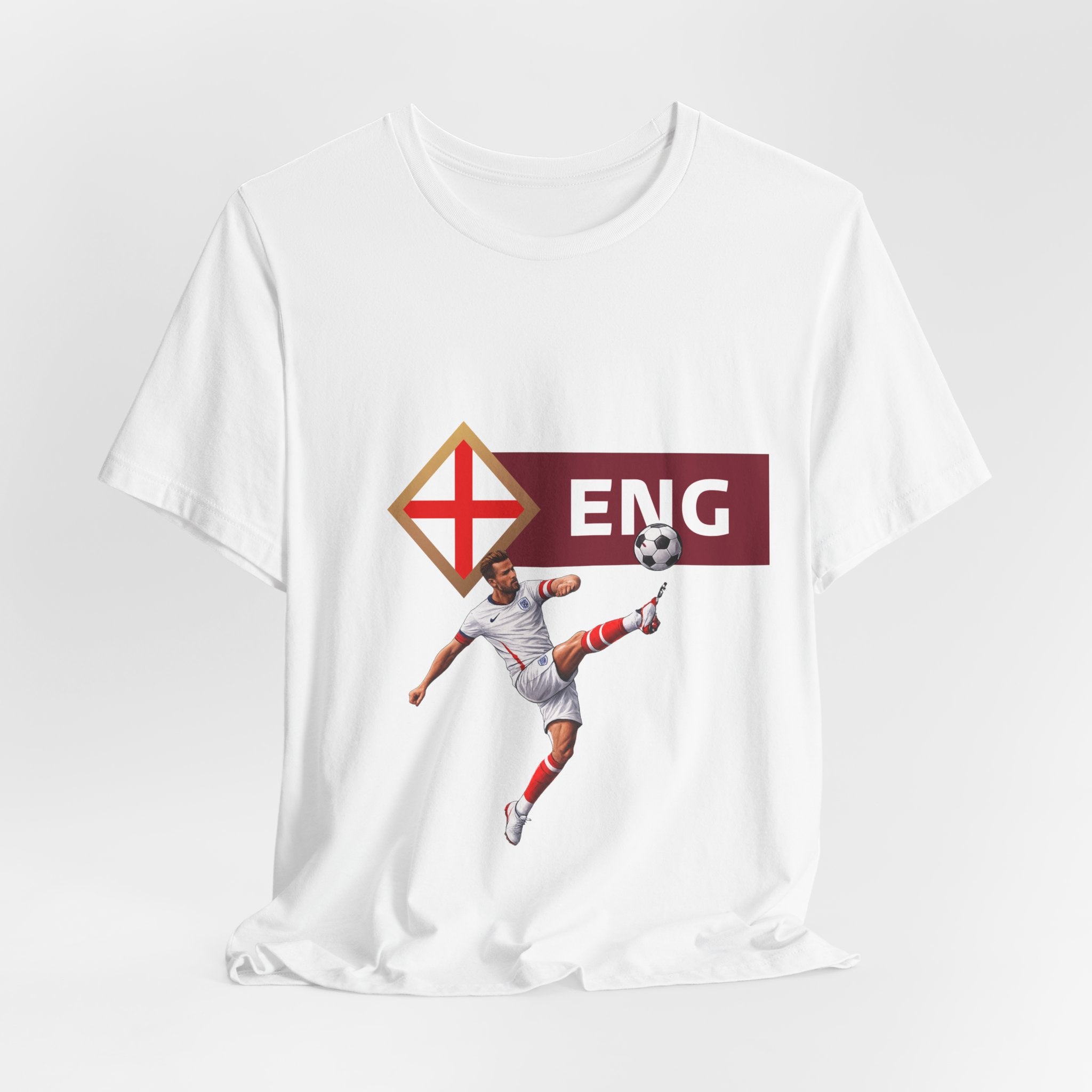 England Soccer Tee — ENG Football Fan Shirt with St George Flags
