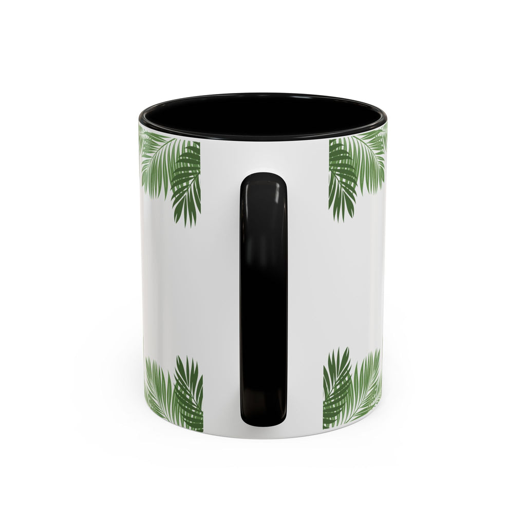 Tropical Palm Coffee Mug — Beachy Accent Mug with Palm Leaves (11oz)