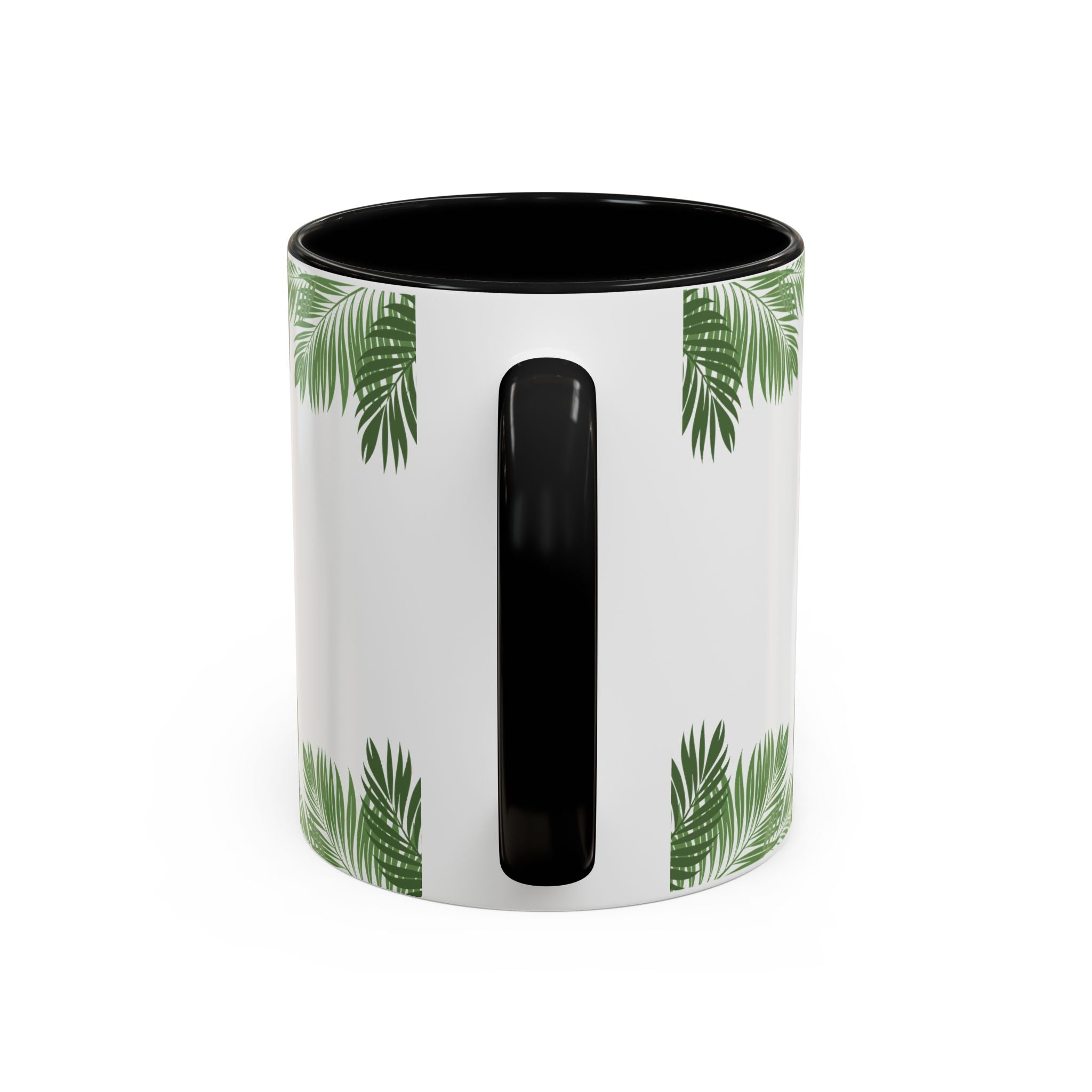 Tropical Palm Coffee Mug — Beachy Accent Mug with Palm Leaves (11oz)