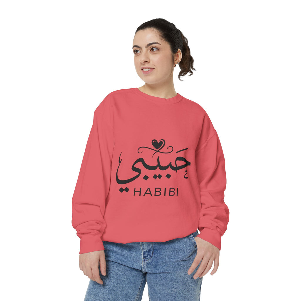 Habibi Sweatshirt — Arabic 'Habibi' Love Script Cozy Sweater