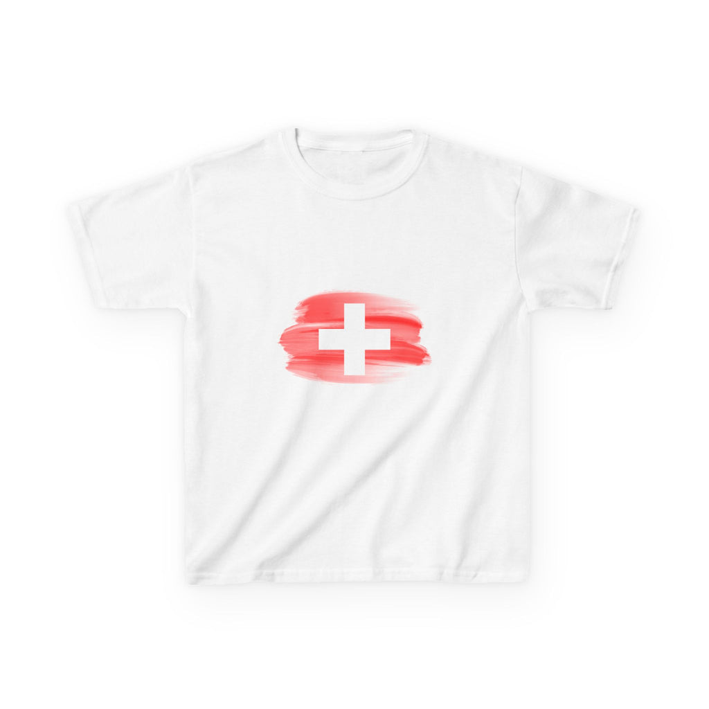 Switzerland Kids Switzerland Flag T‑Shirt — I  Switzerland Graphic