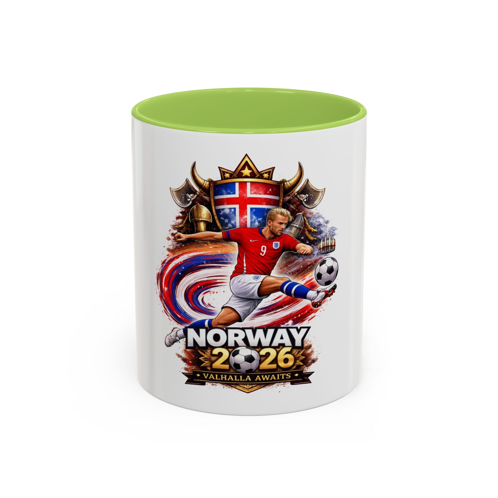 Norway 2026 Soccer Mug – Valhalla Awaits Football Fan Coffee Cup