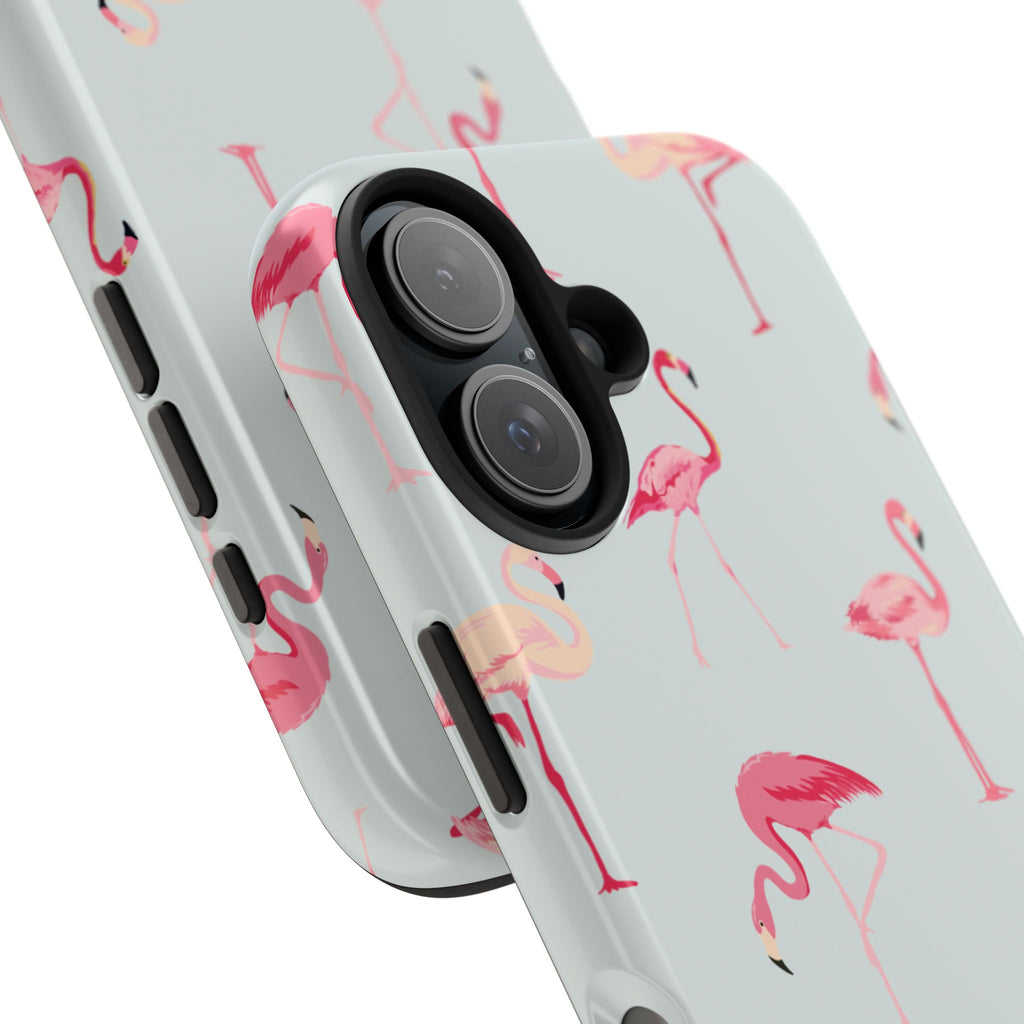 Flamingo Pattern Tough Phone Case — Cute Pink Birds Protective Phone Cover
