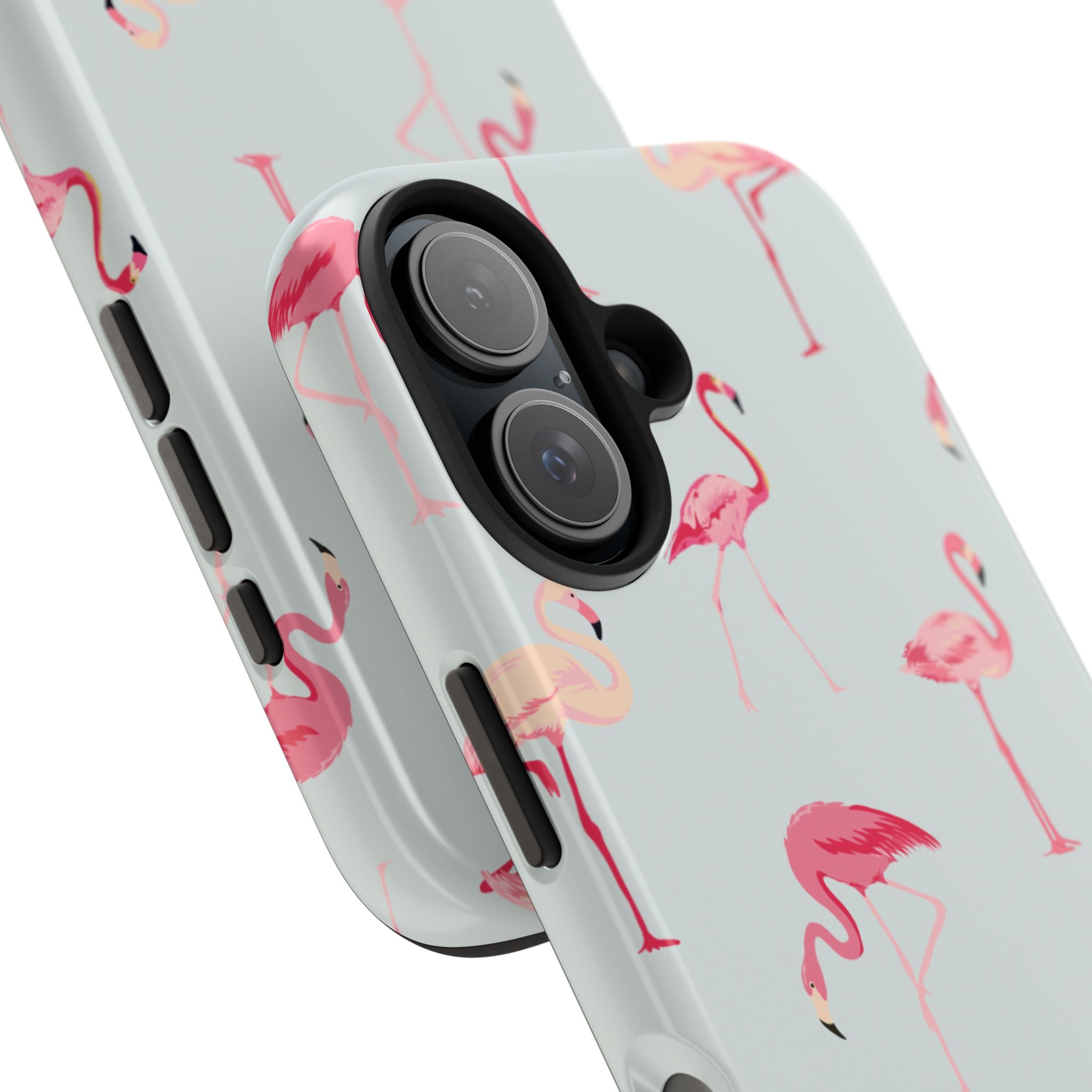 Flamingo Pattern Tough Phone Case — Cute Pink Birds Protective Phone Cover