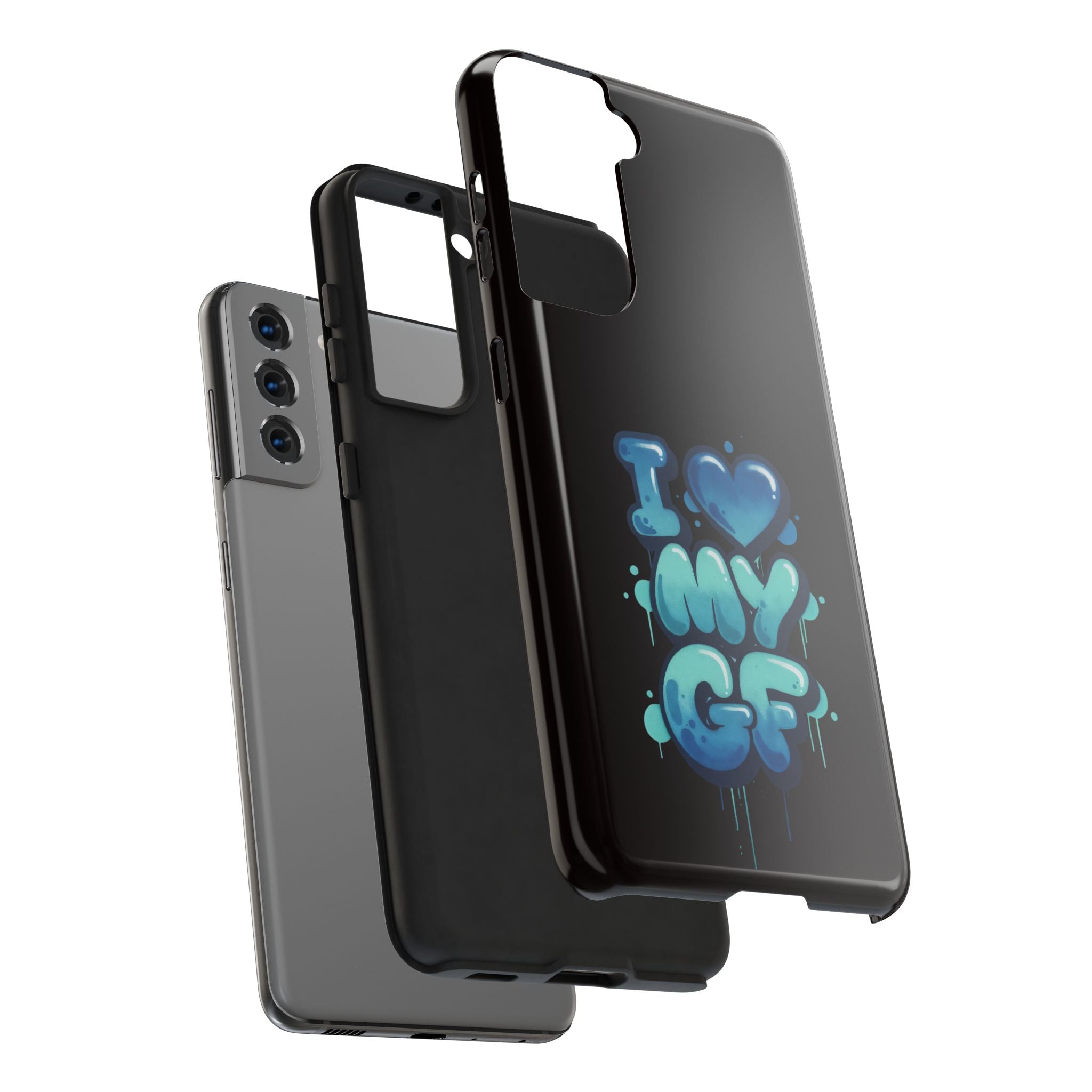 I Love My GF Phone Case — Protective Glossy "I  My GF" Design