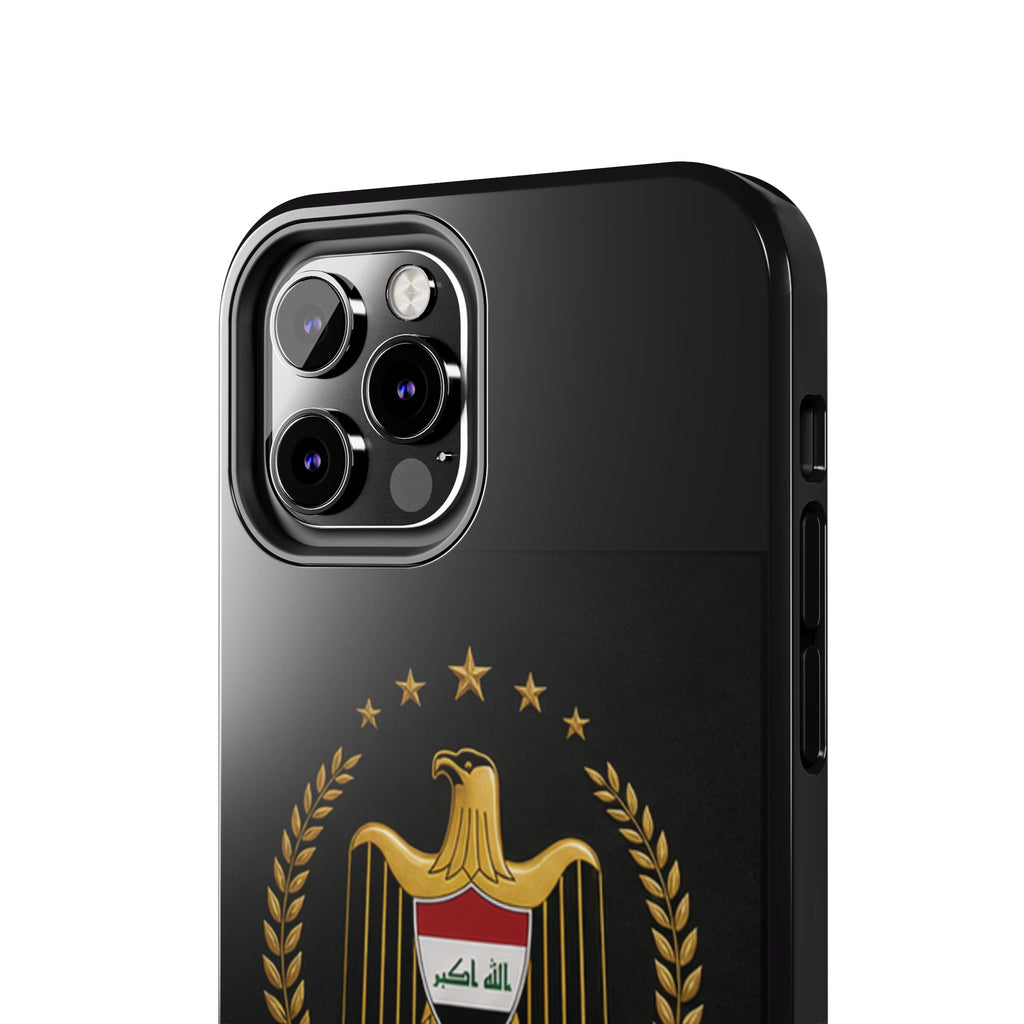 Iraq Coat of Arms Tough Phone Case — Arabic ‘Allahu Akbar’ Military Eagle Design