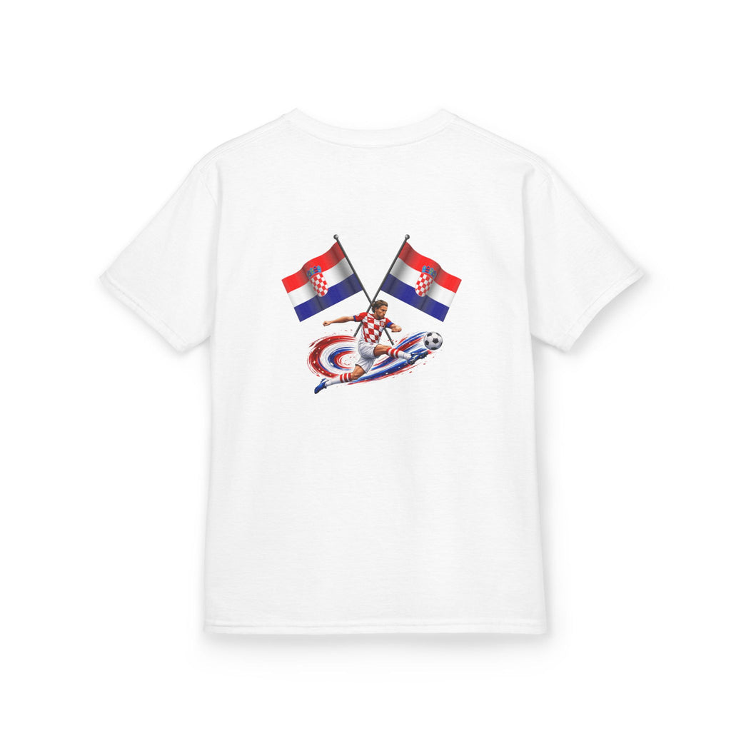Croatia Kids Tee — Croatia 2026 Soccer Fan Shirt with Flags & Player Graphic