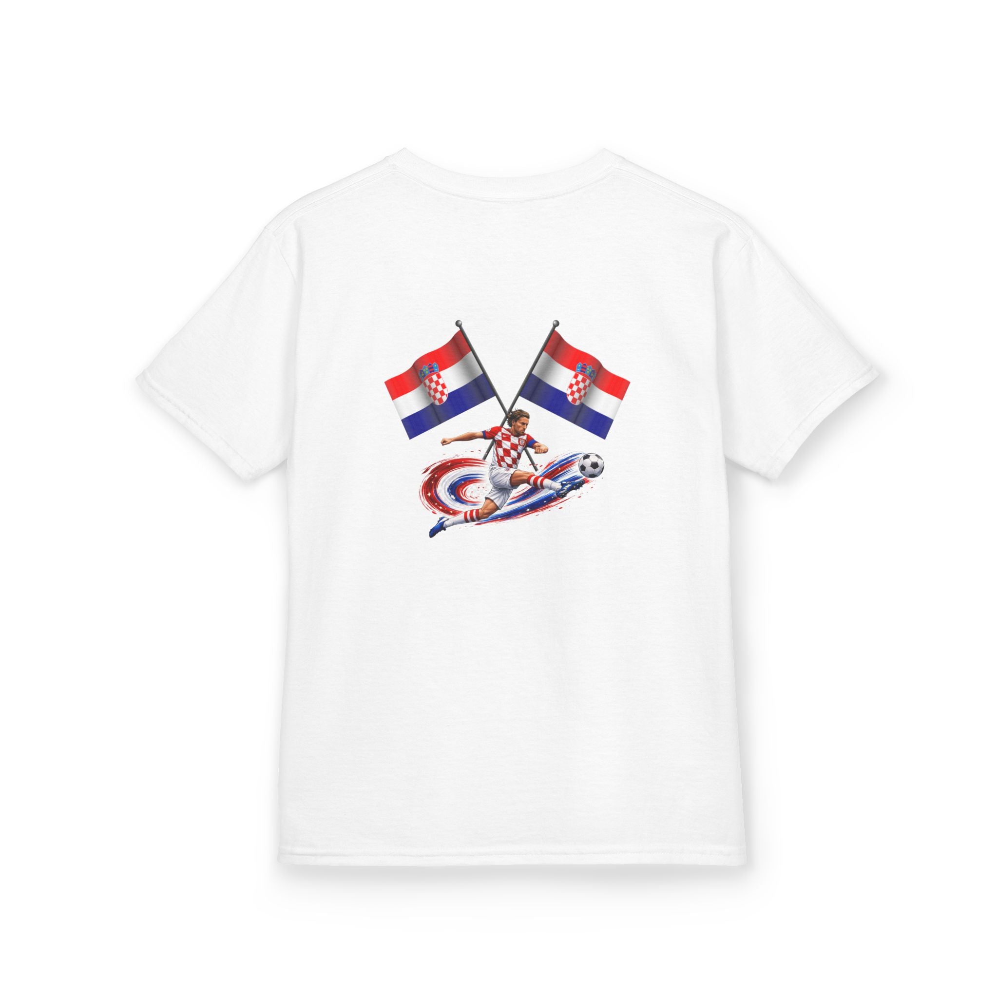 Croatia Kids Tee — Croatia 2026 Soccer Fan Shirt with Flags & Player Graphic