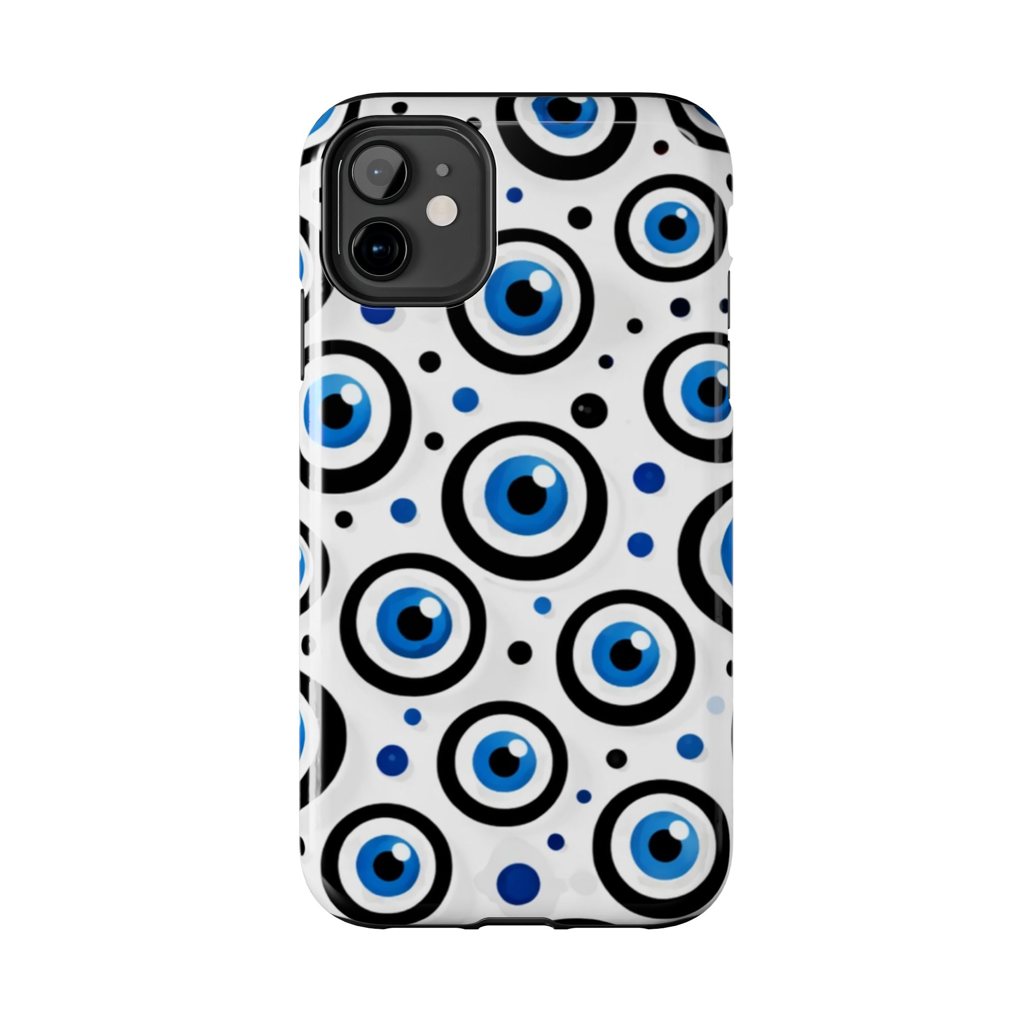 Blue Evil Eye Pattern Tough Phone Case — Protective Ceramic Nazar Design