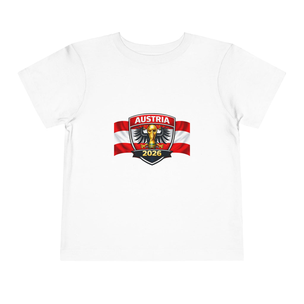 Austria 2026 Toddler Tee — Kids Soccer Fan Shirt with Flag Crest