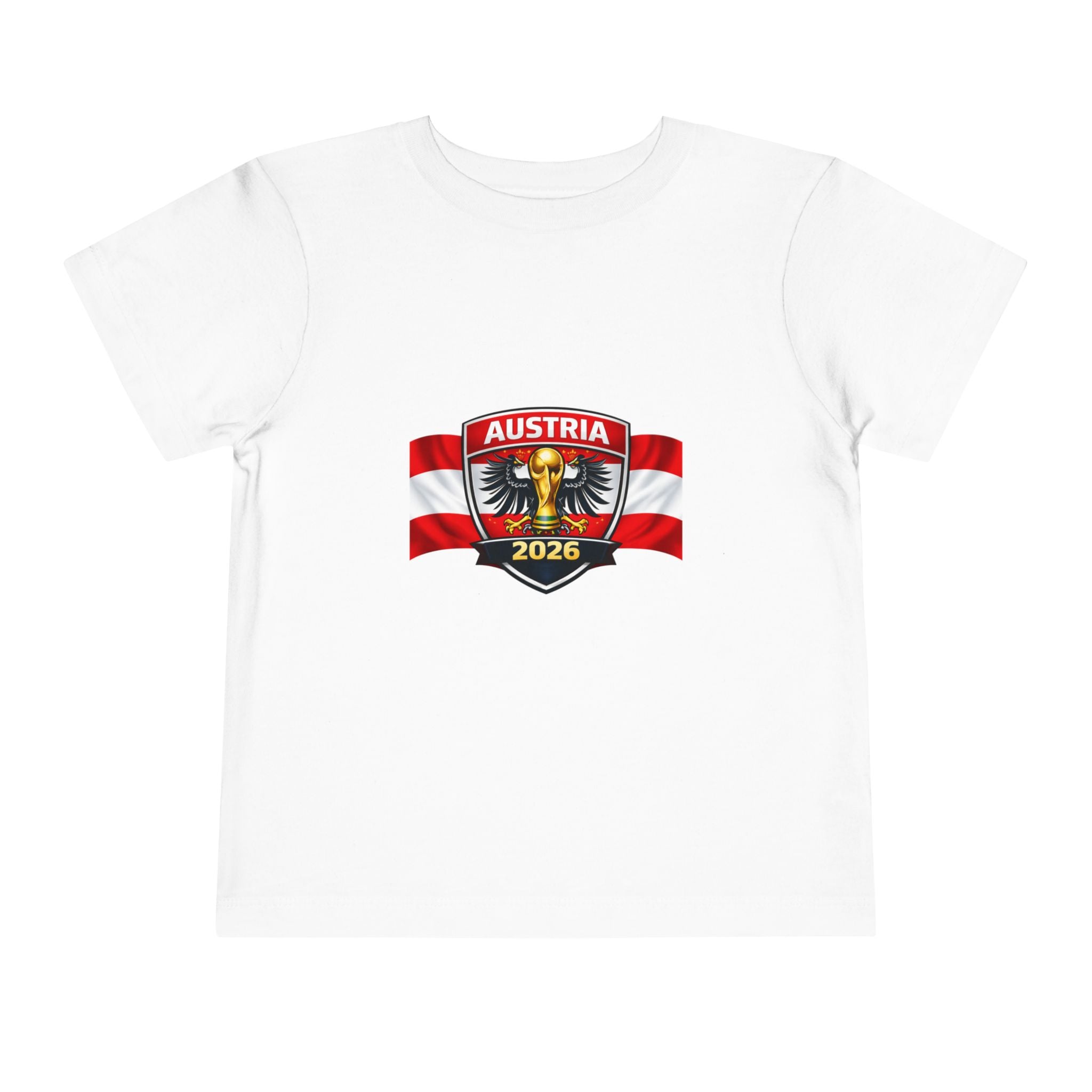 Austria 2026 Toddler Tee — Kids Soccer Fan Shirt with Flag Crest