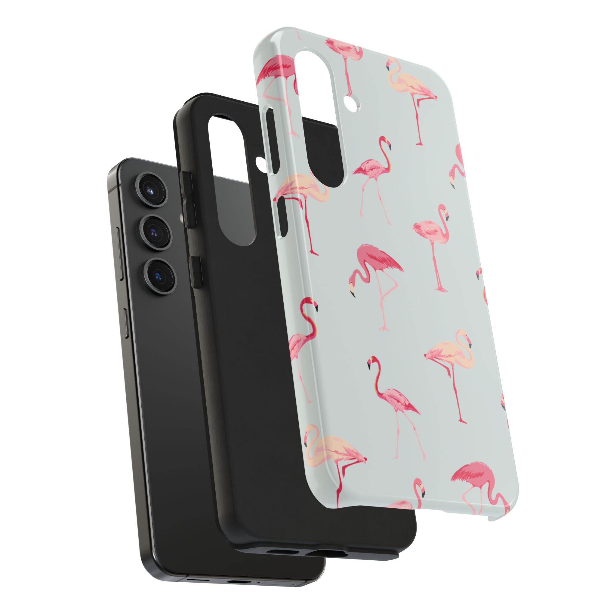 Flamingo Pattern Tough Phone Case — Cute Pink Birds Protective Phone Cover