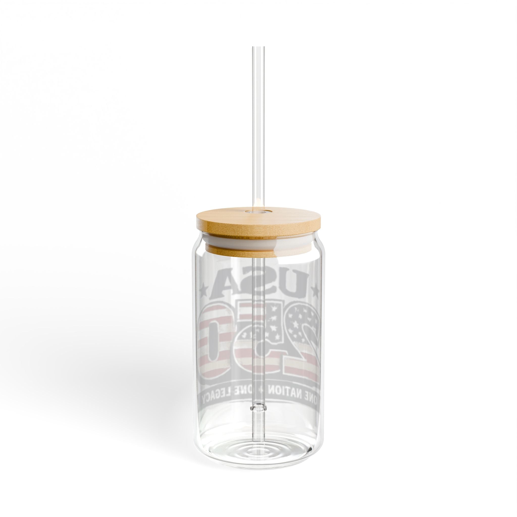 USA 250 Sipper Glass - Patriotic 16oz Tumbler with Bamboo Lid & Straw