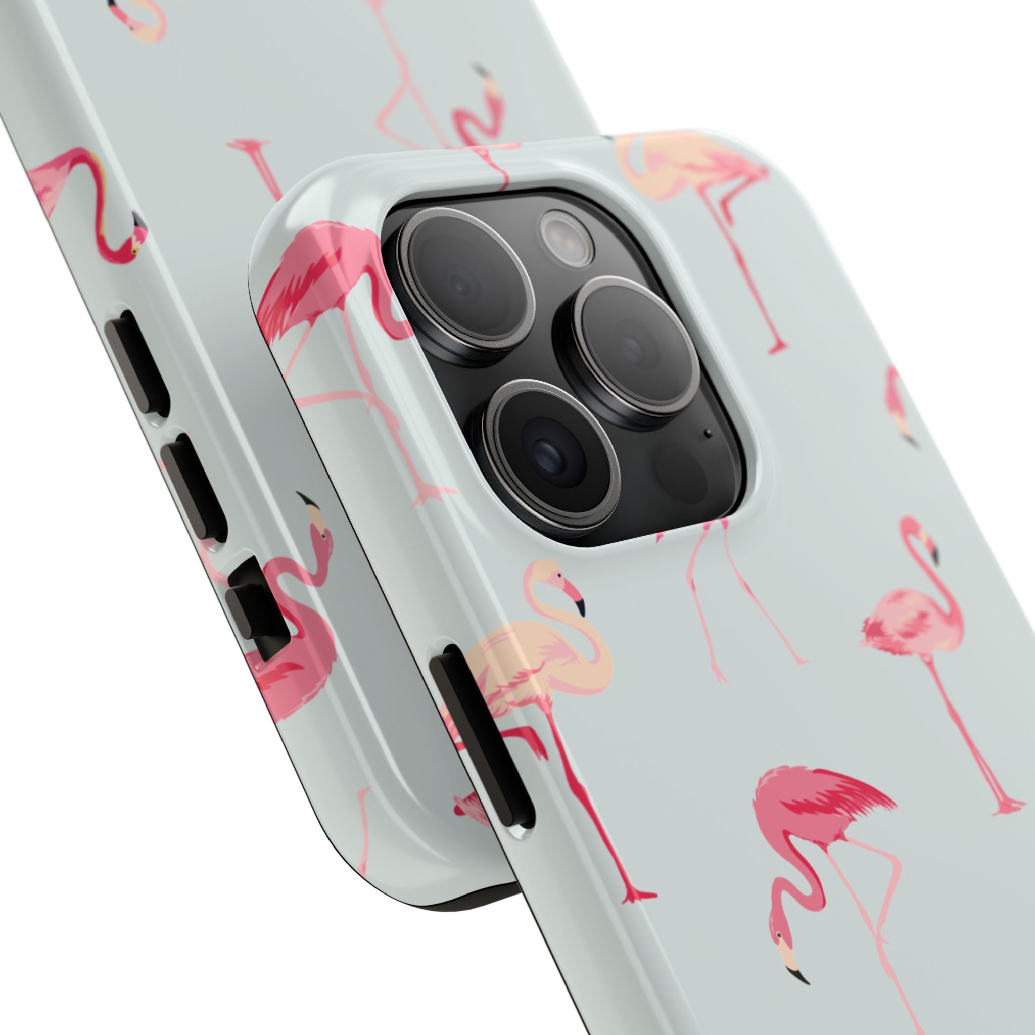 Flamingo Pattern Tough Phone Case — Cute Pink Birds Protective Phone Cover