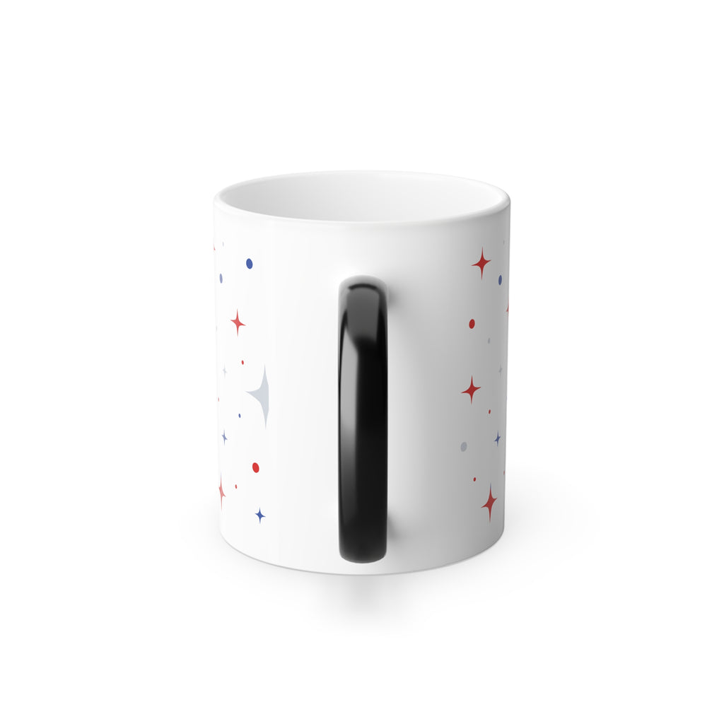 4th of July Color-Changing Mug, 11oz — Patriotic USA Flag Heat Reveal