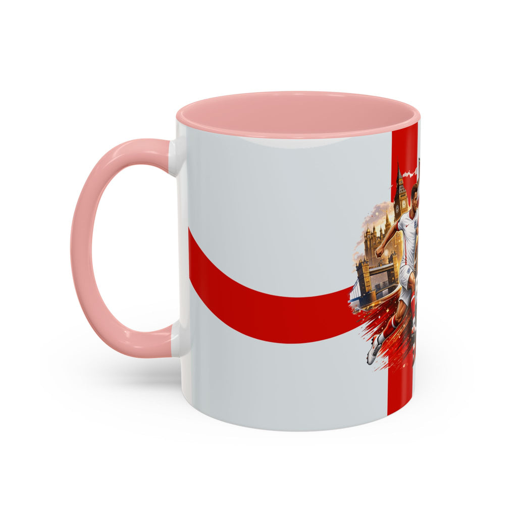 England 2026 Football Cup Accent Mug — Lion & St. George Soccer Coffee Cup (11/15oz)