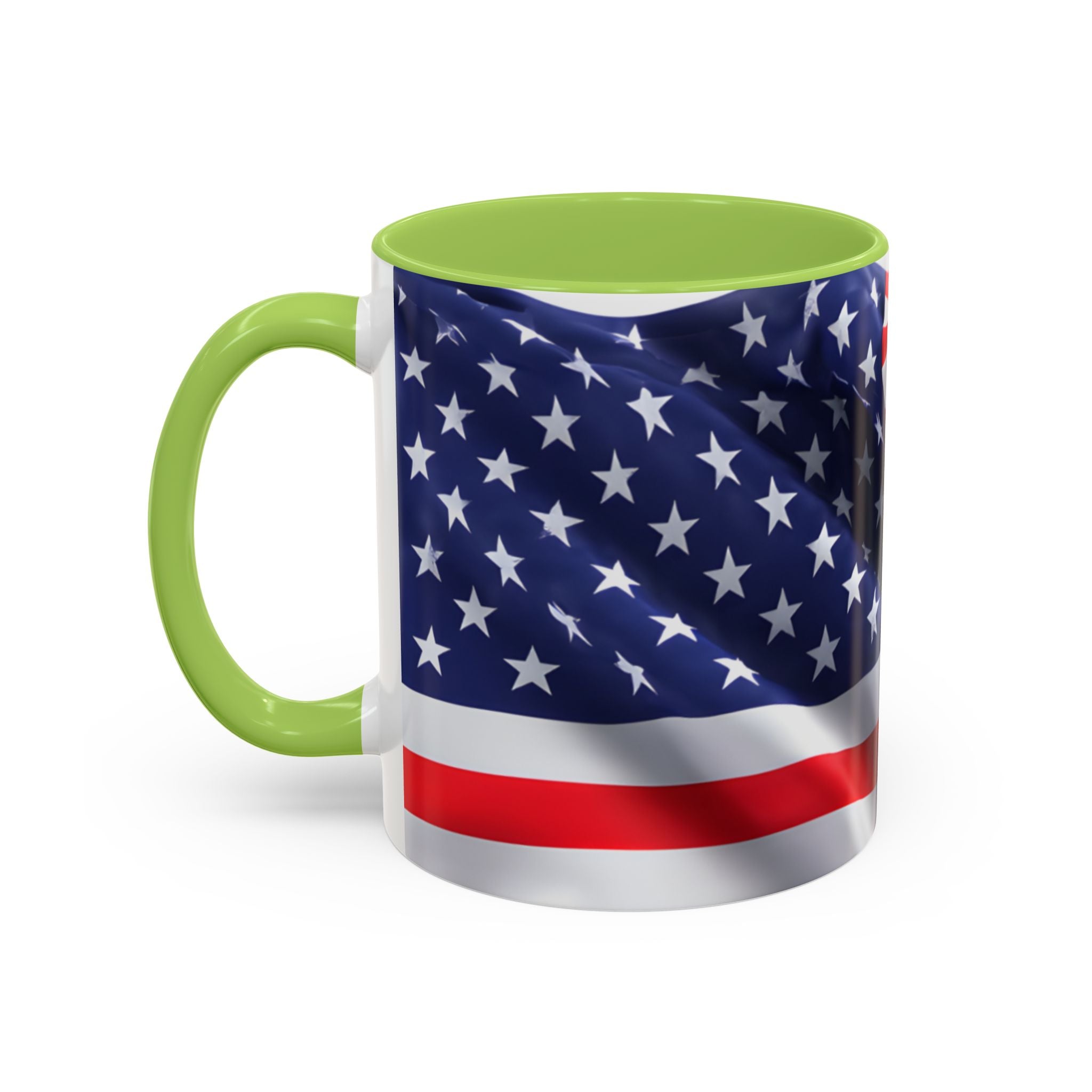 American Flag Accent Coffee Mug — Patriotic USA Stars & Stripes Ceramic Mug (11/15oz)