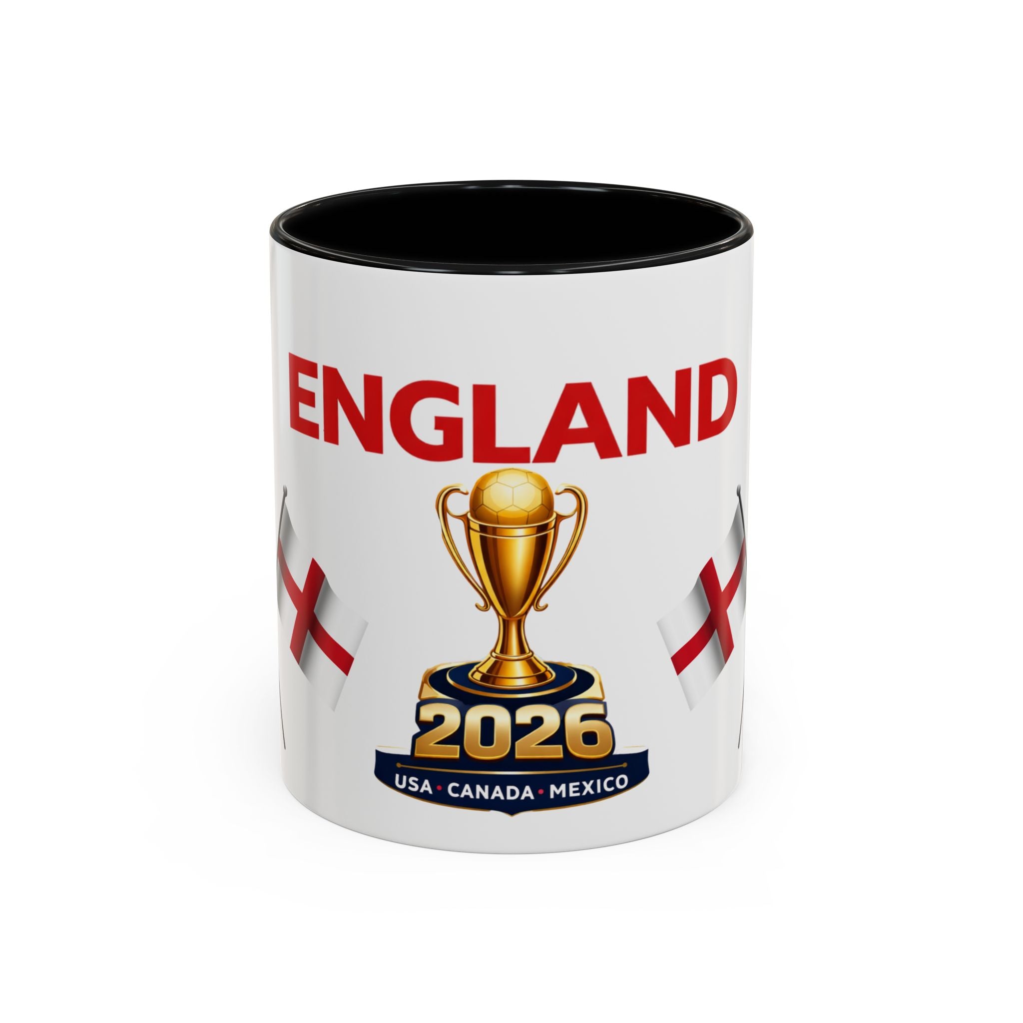 England 2026 Soccer Trophy Accent Coffee Mug — Cup Fan Gift (11/15oz)