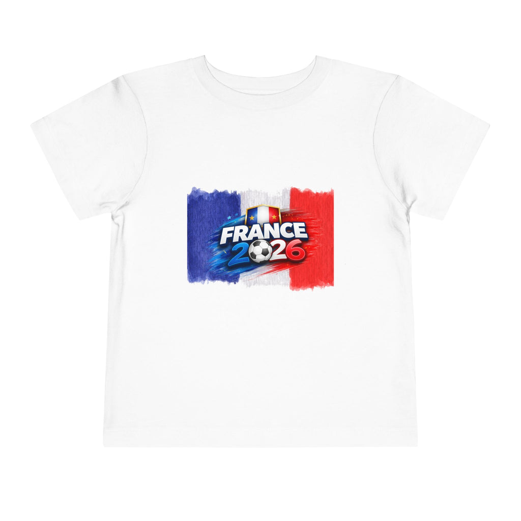 Toddler Tee — France 2026 Soccer Fan Shirt with Tricolor Flags