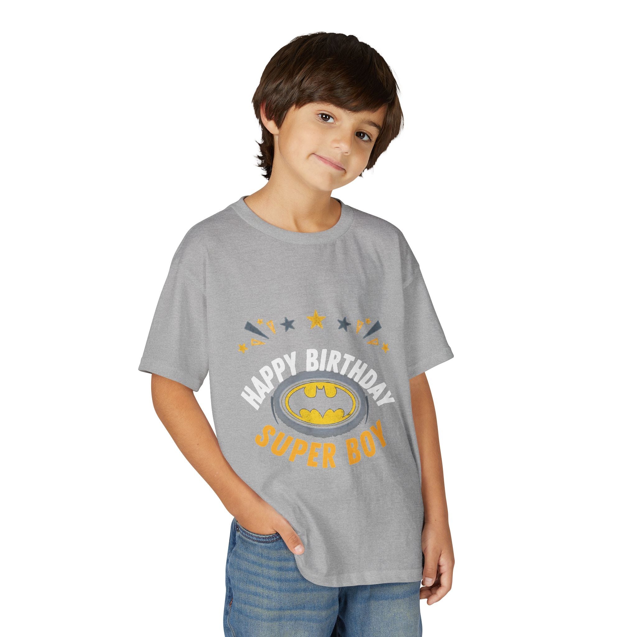 Happy Birthday Super Boy Youth T-Shirt – Superhero Birthday Tee for Boys