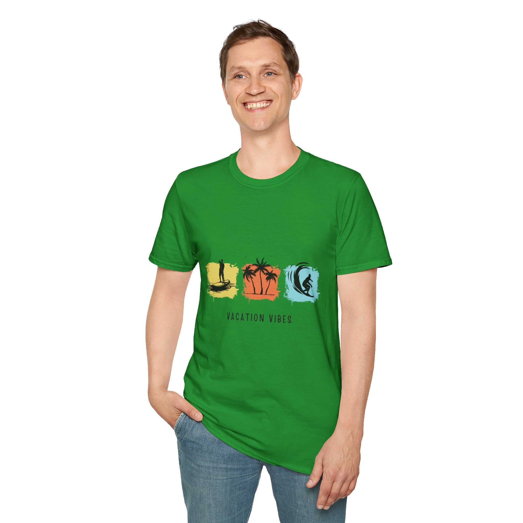 Vacation Vibes T-Shirt — Beach Surf Palm Tree Graphic Tee