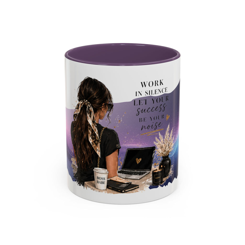 Motivational Office Coffee Mug — “Work in Silence, Let Your Success Be Your Noise”