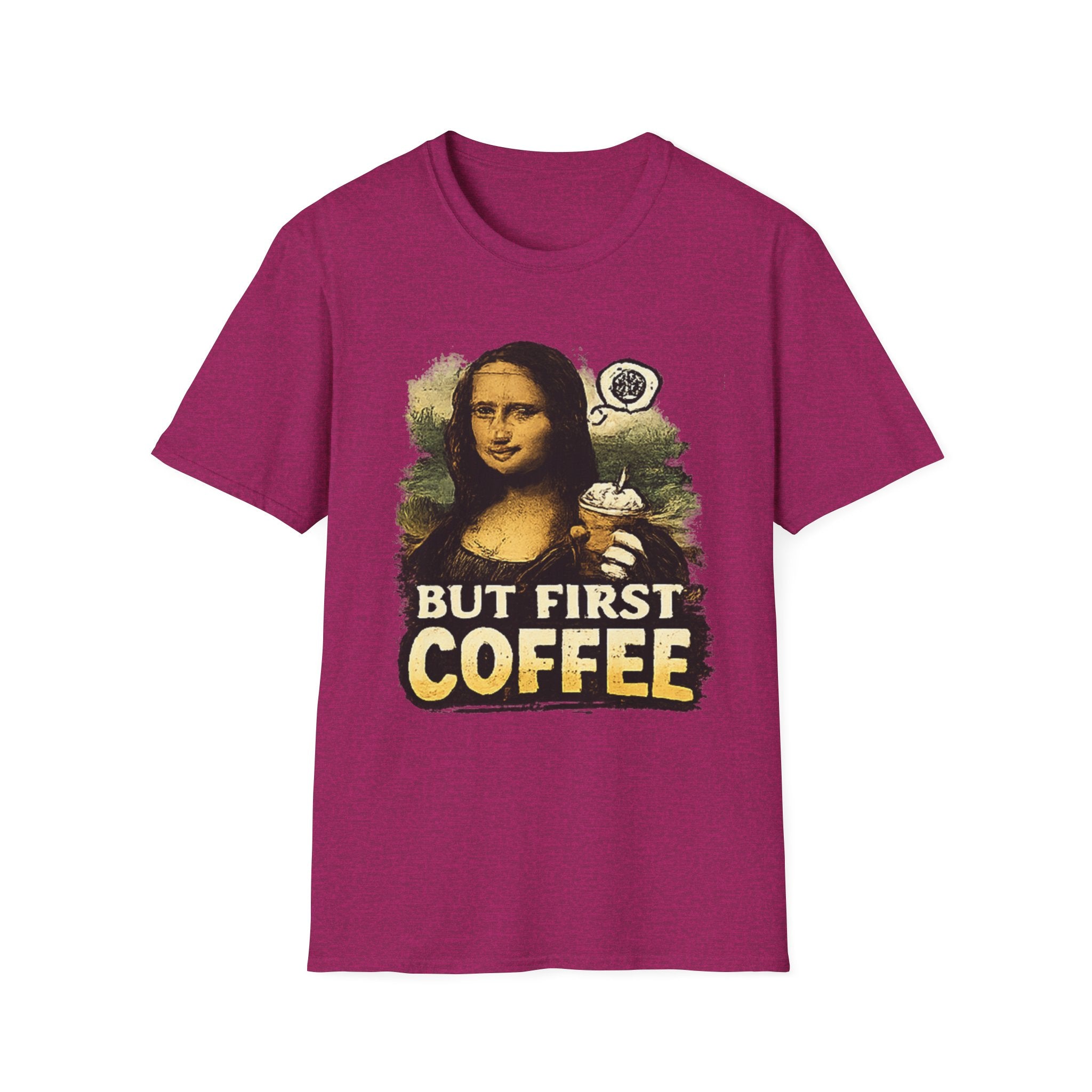 But First Coffee T-Shirt — Mona Lisa Coffee Graphic Tee
