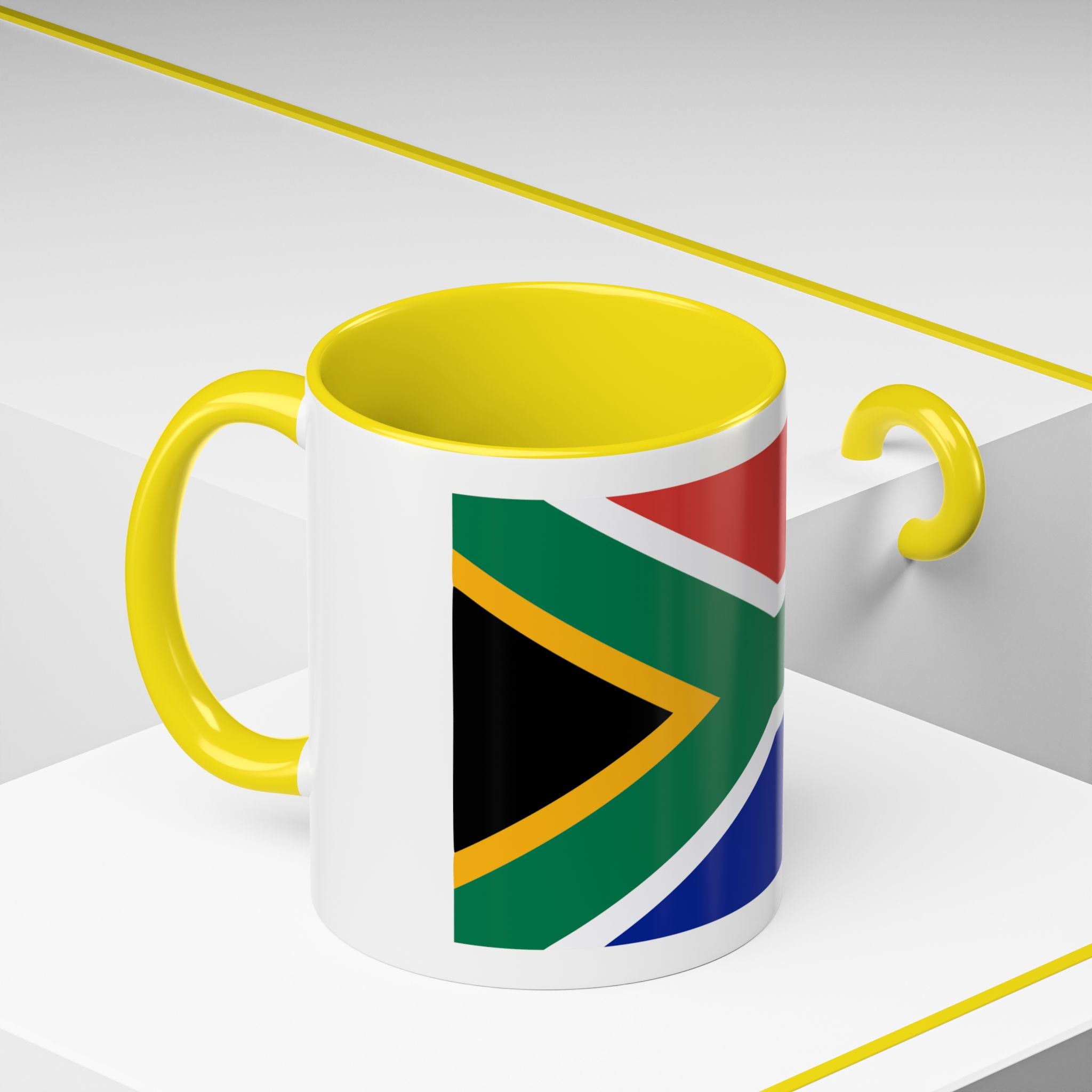 South Africa Flag Accent Coffee Mug — 11/15oz Patriotic Ceramic Cup
