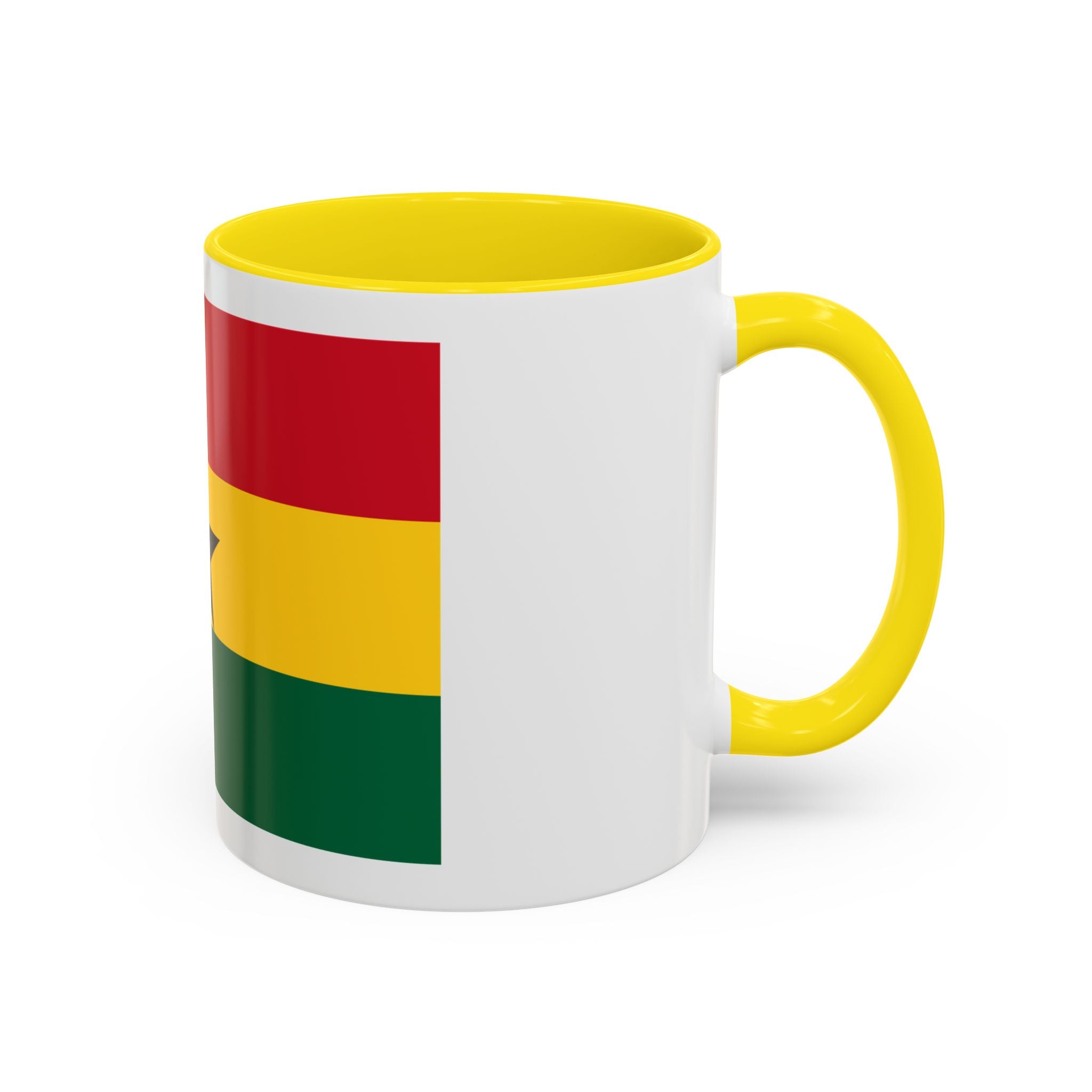 Ghana Flag Accent Coffee Mug – Black Star Red Yellow Green 11/15oz