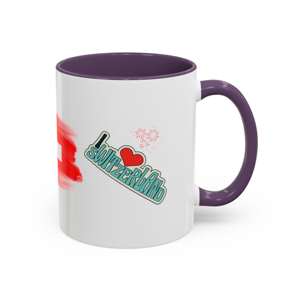 Switzerland Flag Accent Coffee Mug – I  Switzerland Travel Souvenir