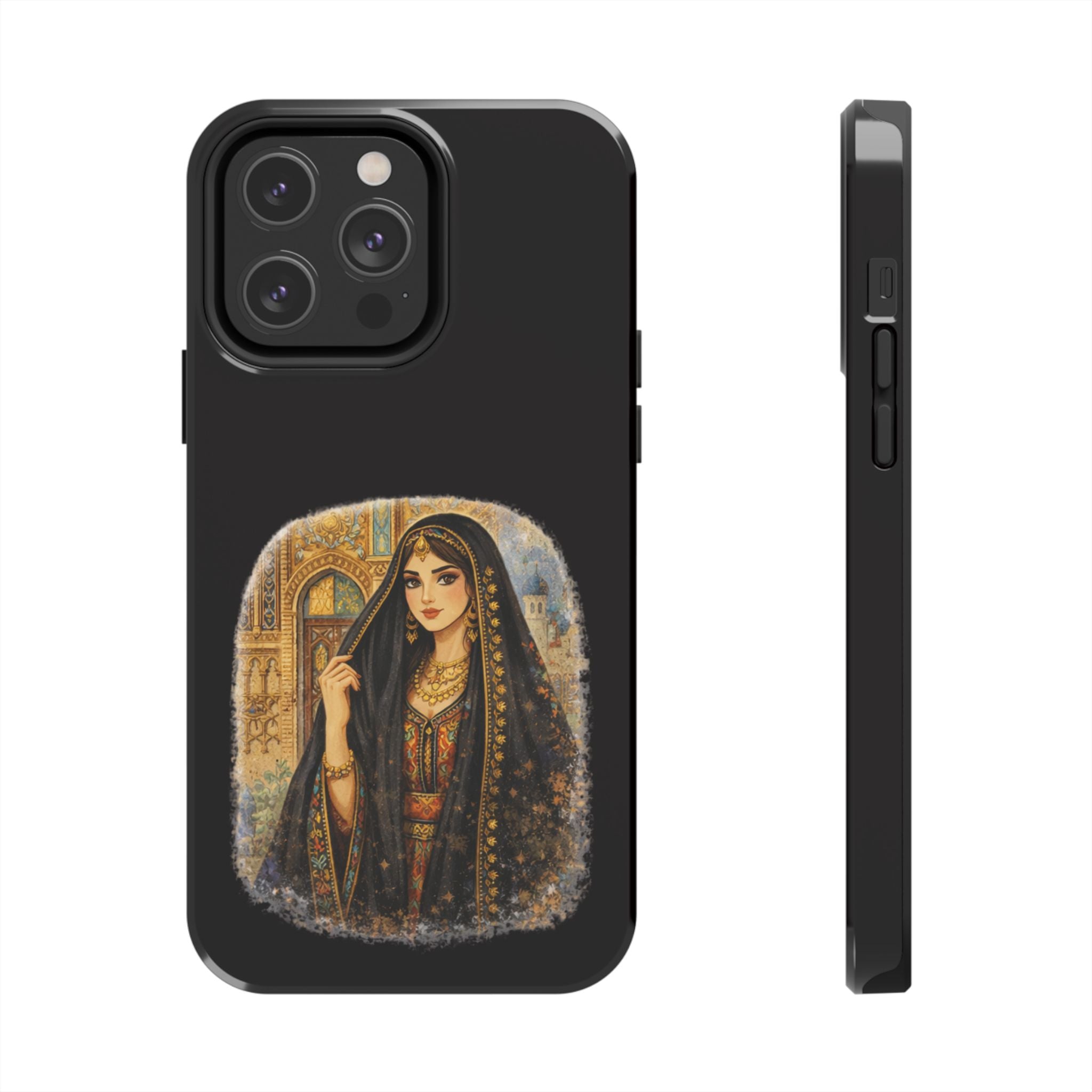 Elegant Persian Princess Tough Phone Case – Vintage Middle Eastern Art iPhone Cover