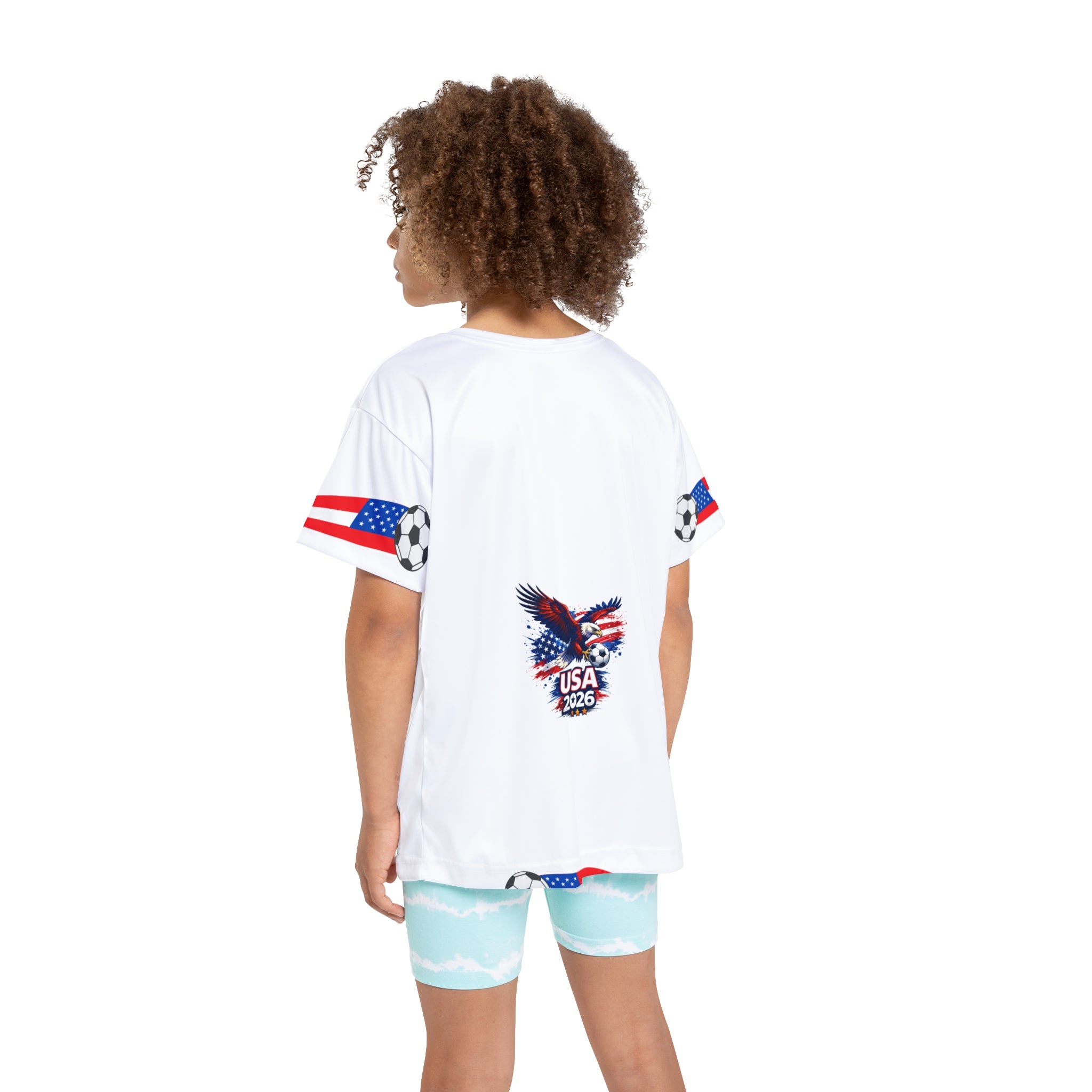 Kids USA Soccer Jersey — Patriotic Eagle & Stripes Youth Sports Shirt
