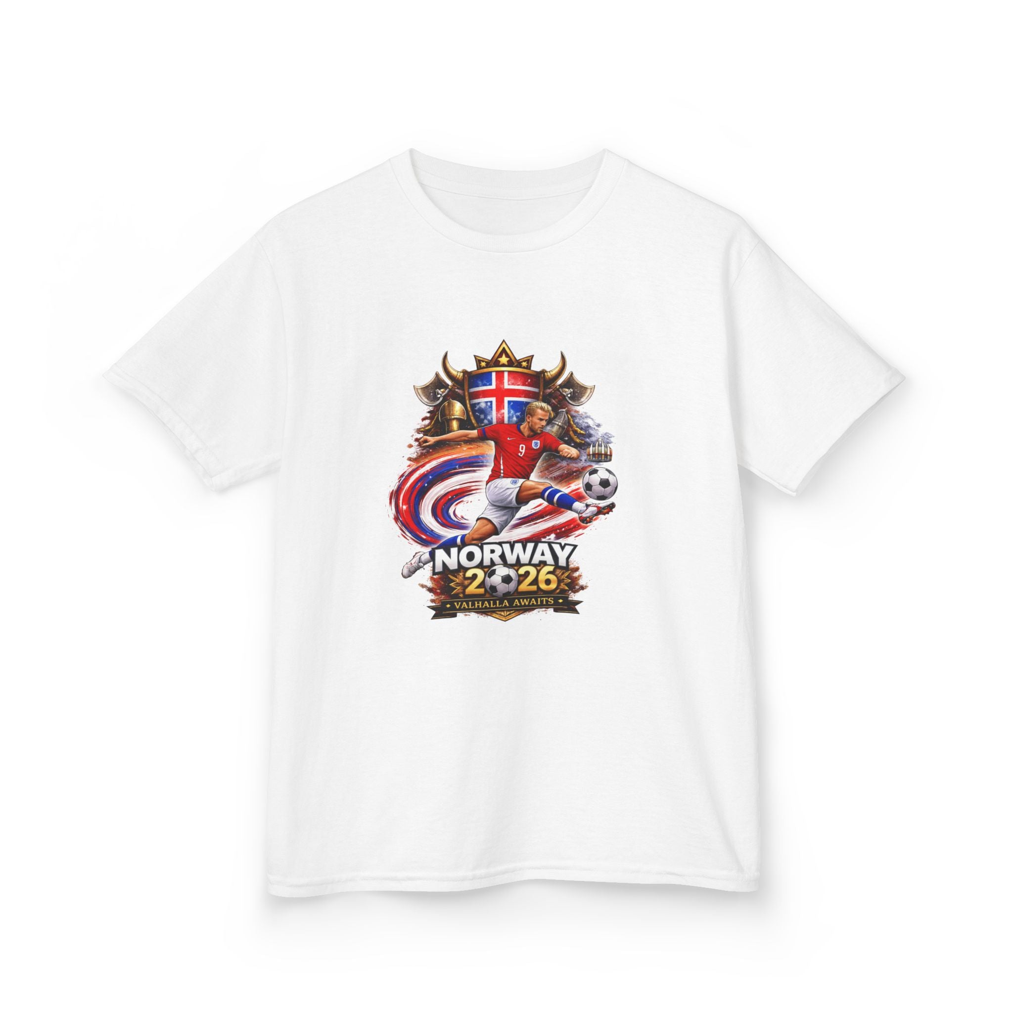 Norway 2026 Kids T‑Shirt – Norwegian Flag & Viking Adventure Design