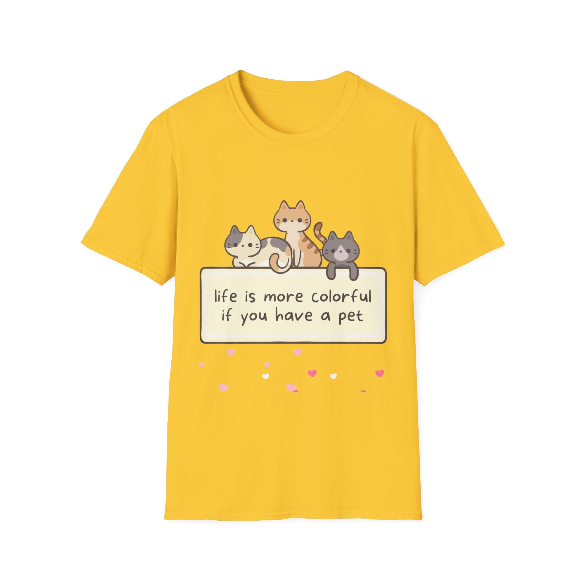 Pet Lover T‑Shirt — "Life Is More Colorful If You Have A Pet" Cute Cats Design